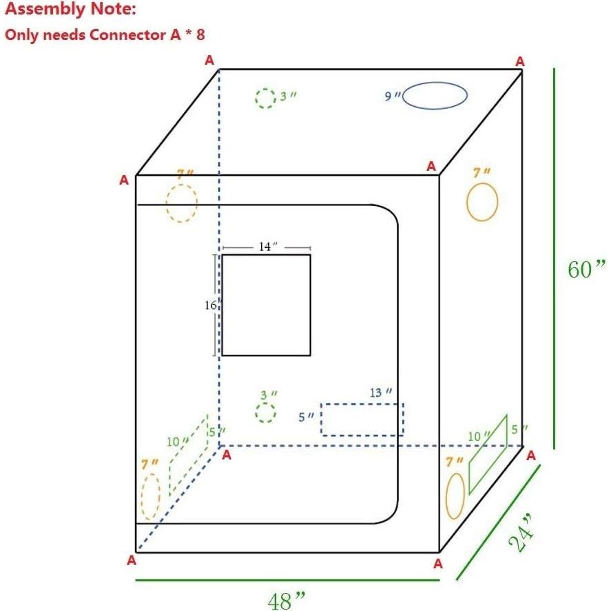 Carpa de Cultivo Hidropónica CoolGrows 121.92x60.96x152.4cm