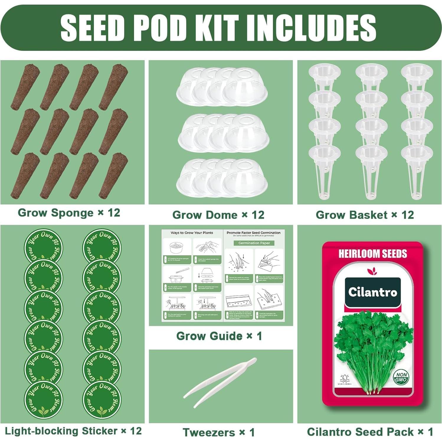 Kit de Vasos de Semillas HiHOYA para Cilantro - 12 Unidades