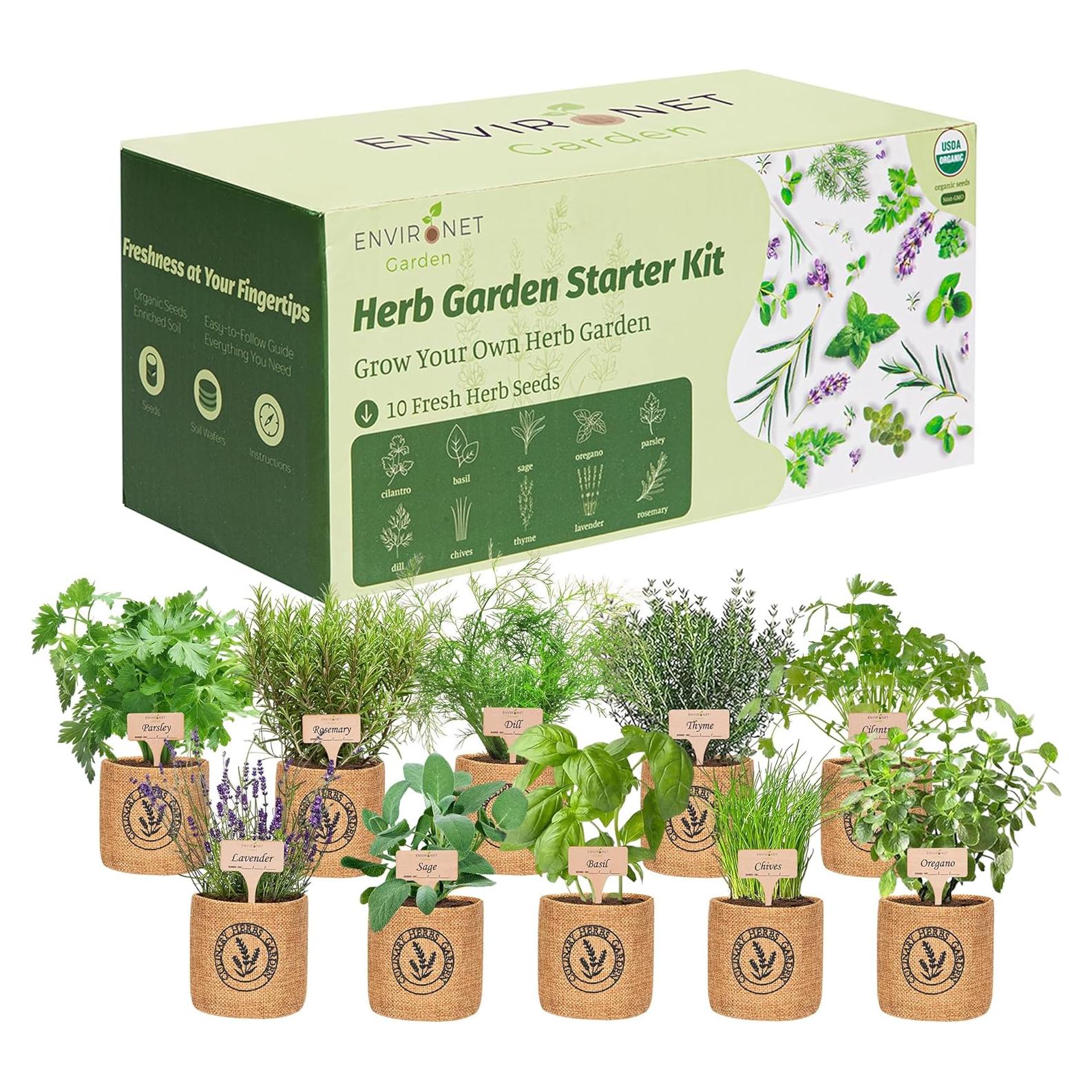 Kit de Jardín de Hierbas de Interior Environet - 10 Variedades Orgánicas