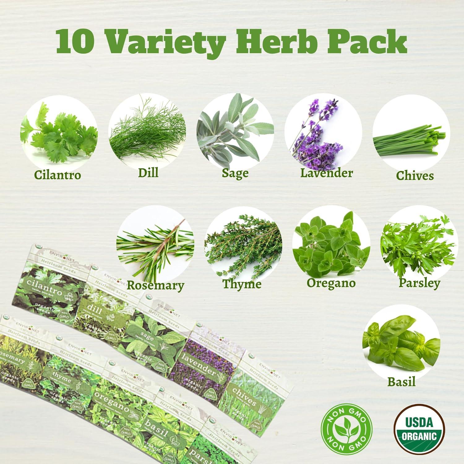 Kit de Jardín de Hierbas de Interior Environet - 10 Variedades Orgánicas