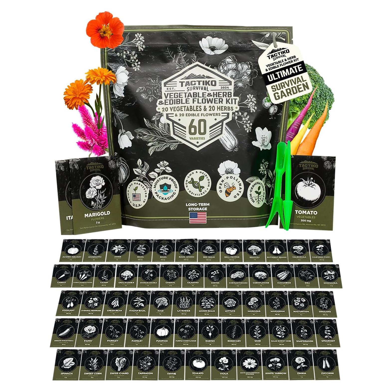 Kit de Semillas Medicinales Tactiko - 60 Variedades No Transgénicas