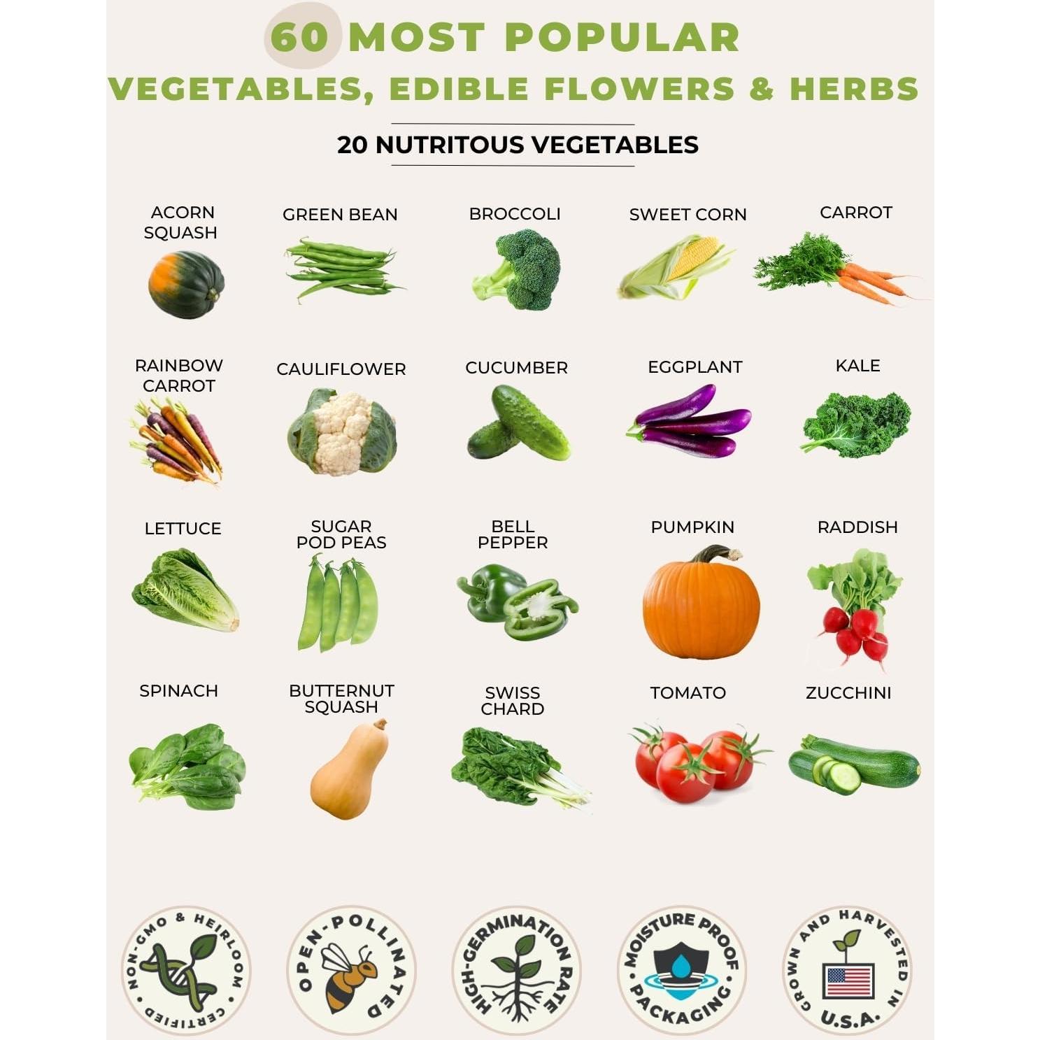 Kit de Semillas Medicinales Tactiko - 60 Variedades No Transgénicas