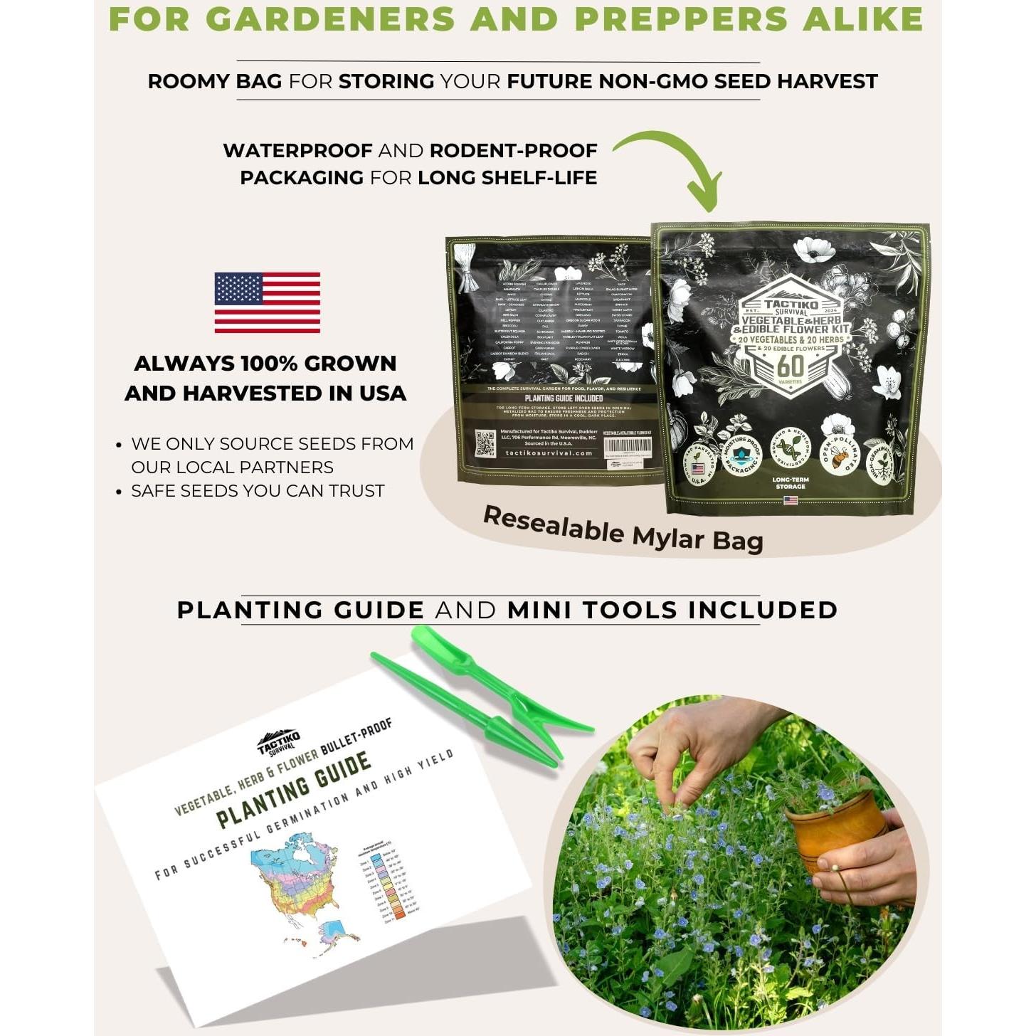 Kit de Semillas Medicinales Tactiko - 60 Variedades No Transgénicas