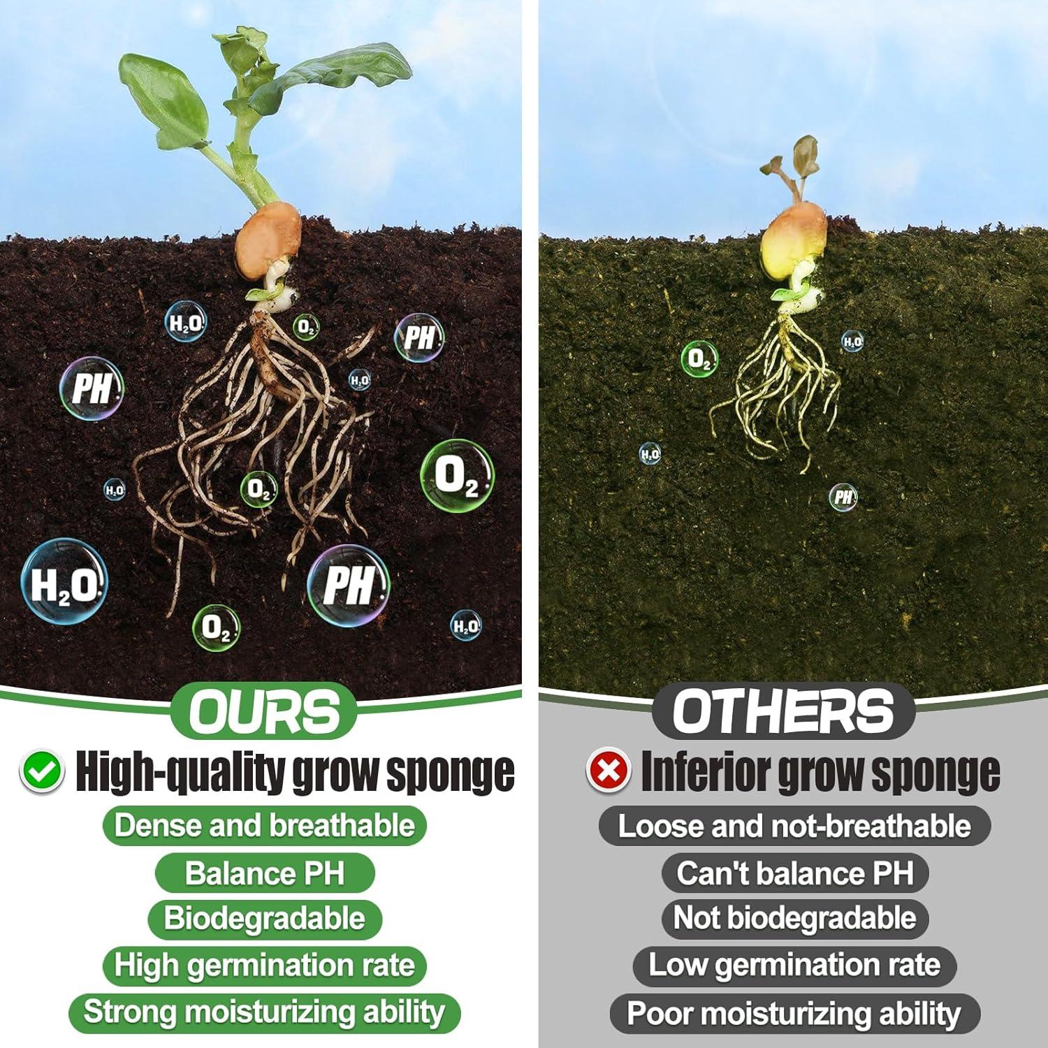 Kit de Cápsulas Hidropónicas Bigmeta - 100 Esponjas de Crecimiento