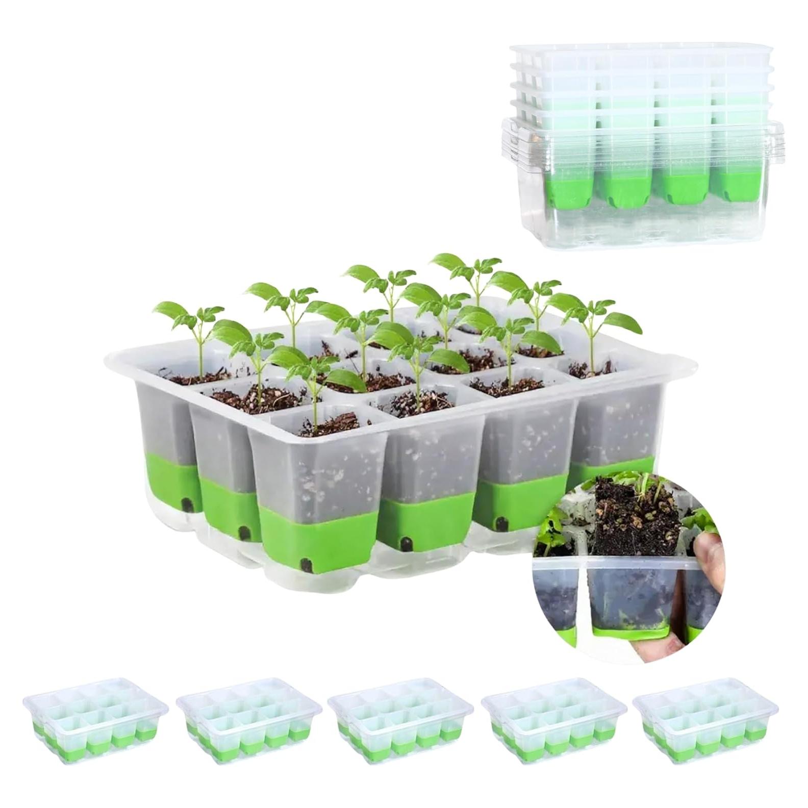 Bandeja de Inicio de Semillas ZSYWODFO - 5 Piezas de Silicona Reutilizable