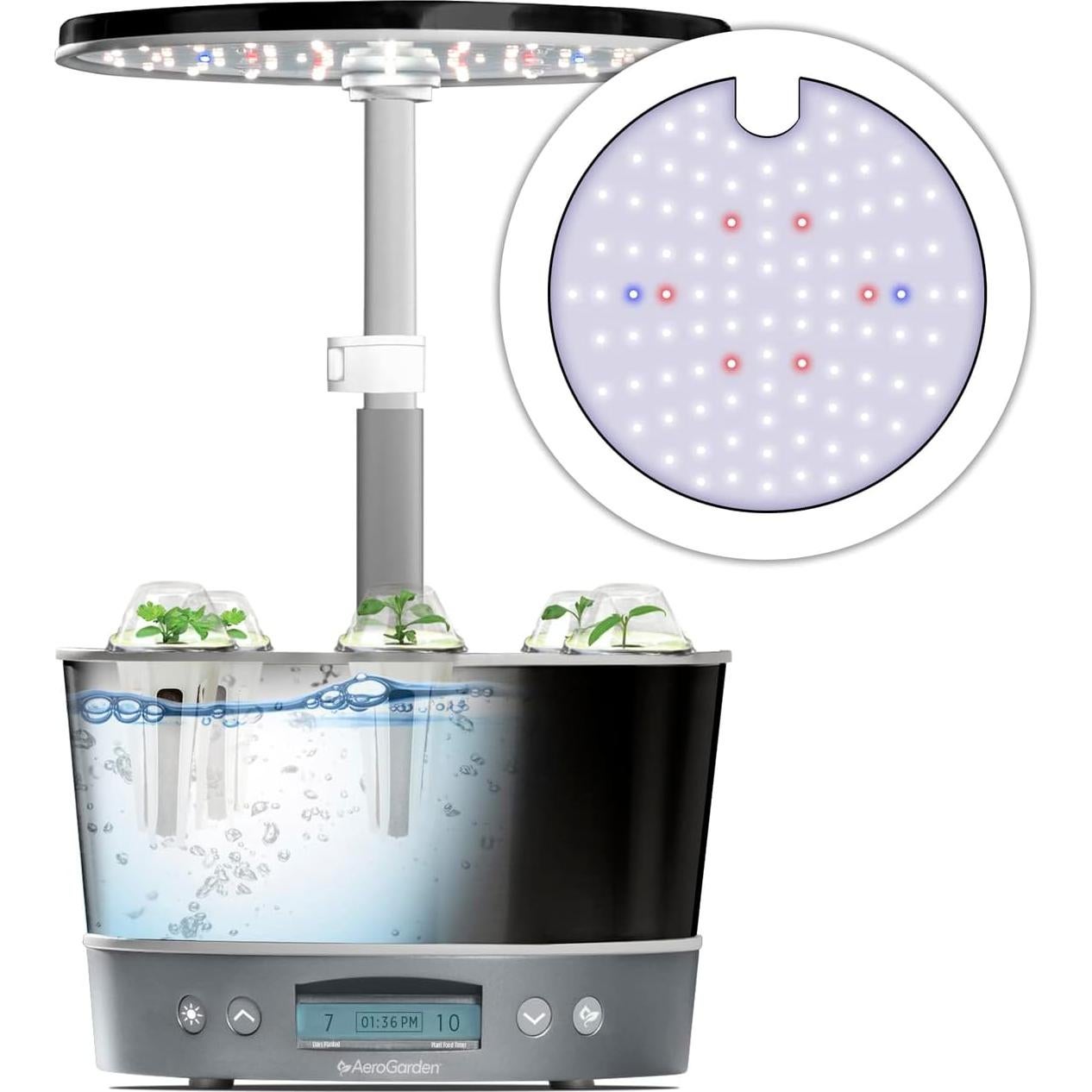 AeroGarden Harvest Elite 360 Jardín Hidropónico Interior Platino