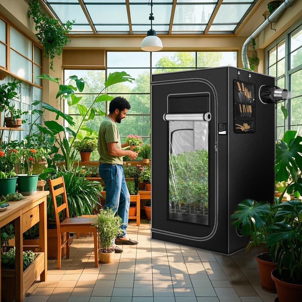 Carpa de Cultivo Interior SNIGJAT 120x120x203 cm con Mylar