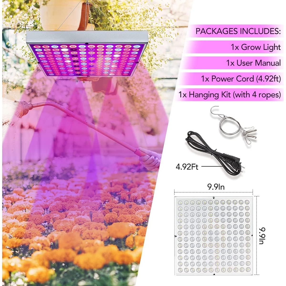 Panel de Luz de Cultivo LED Juhefa 45W Espectro Completo 25.1cm