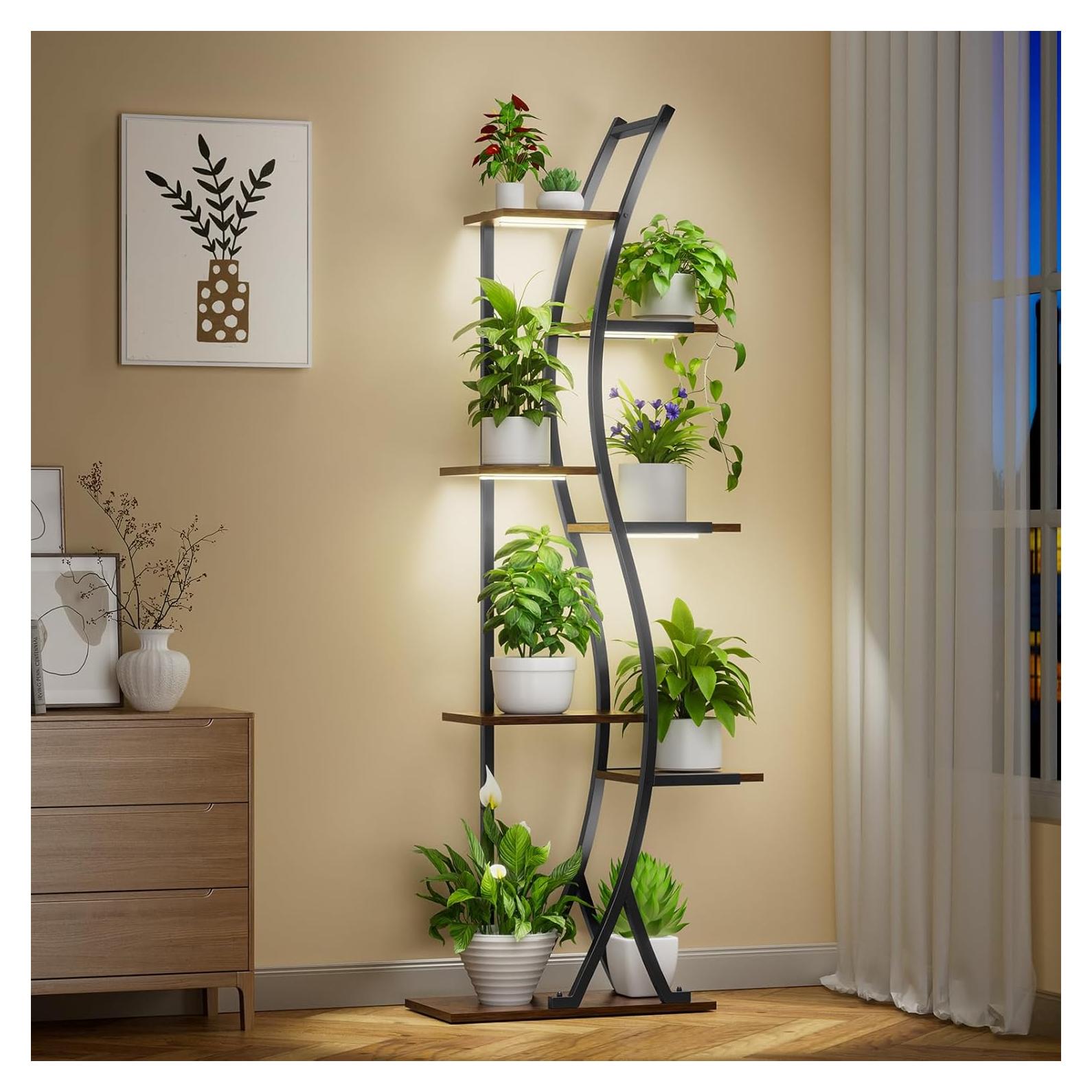 Soporte de Plantas Interior con Luces de Crecimiento 157 cm