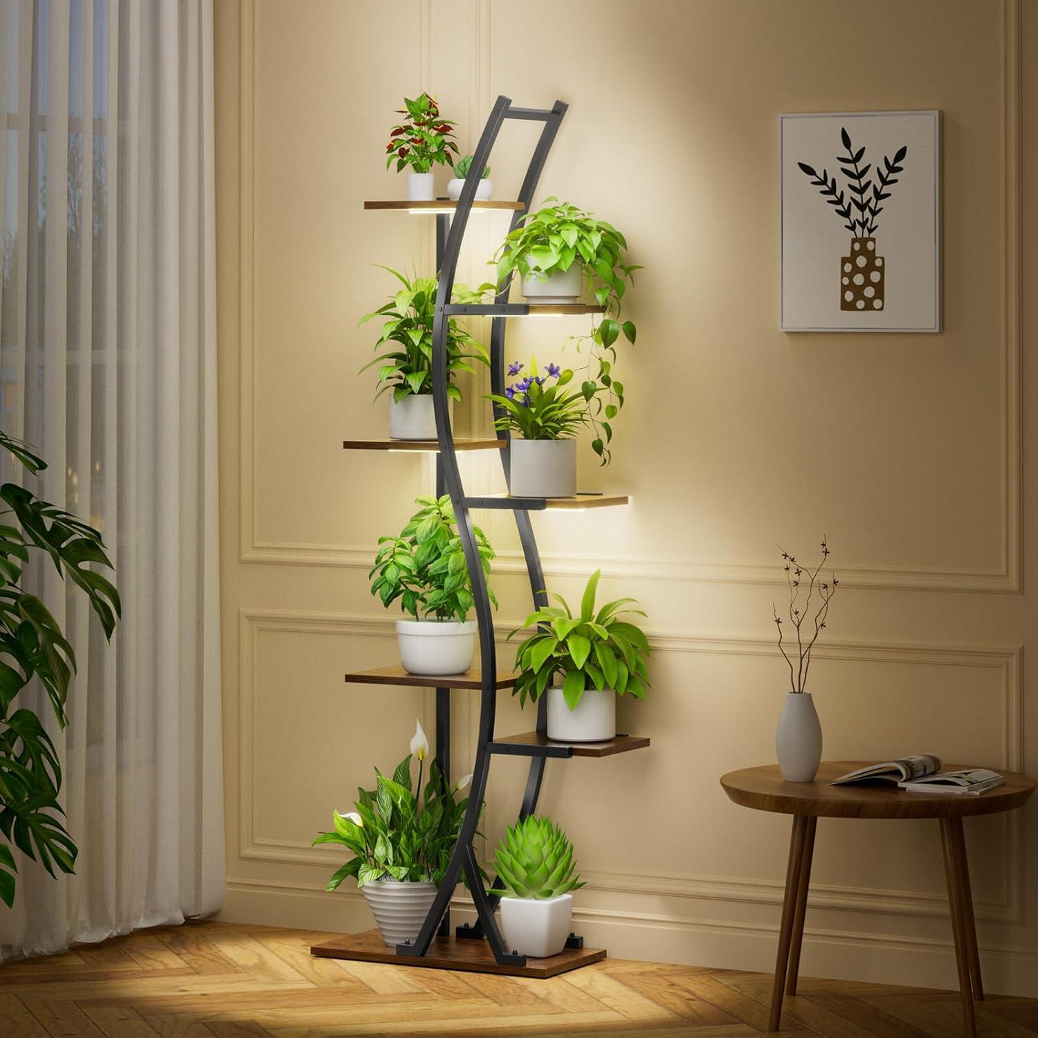 Soporte de Plantas Interior con Luces de Crecimiento 157 cm