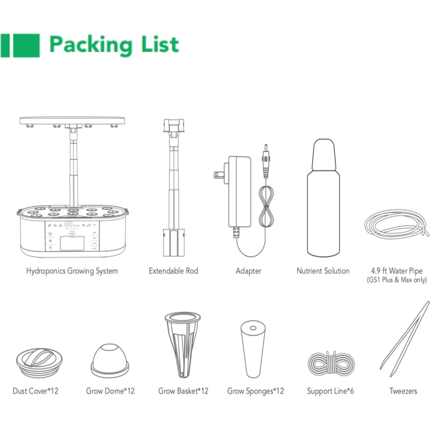 Sistema de Cultivo Hidropónico KIMORE 12 Cápsulas con Luz LED 36W