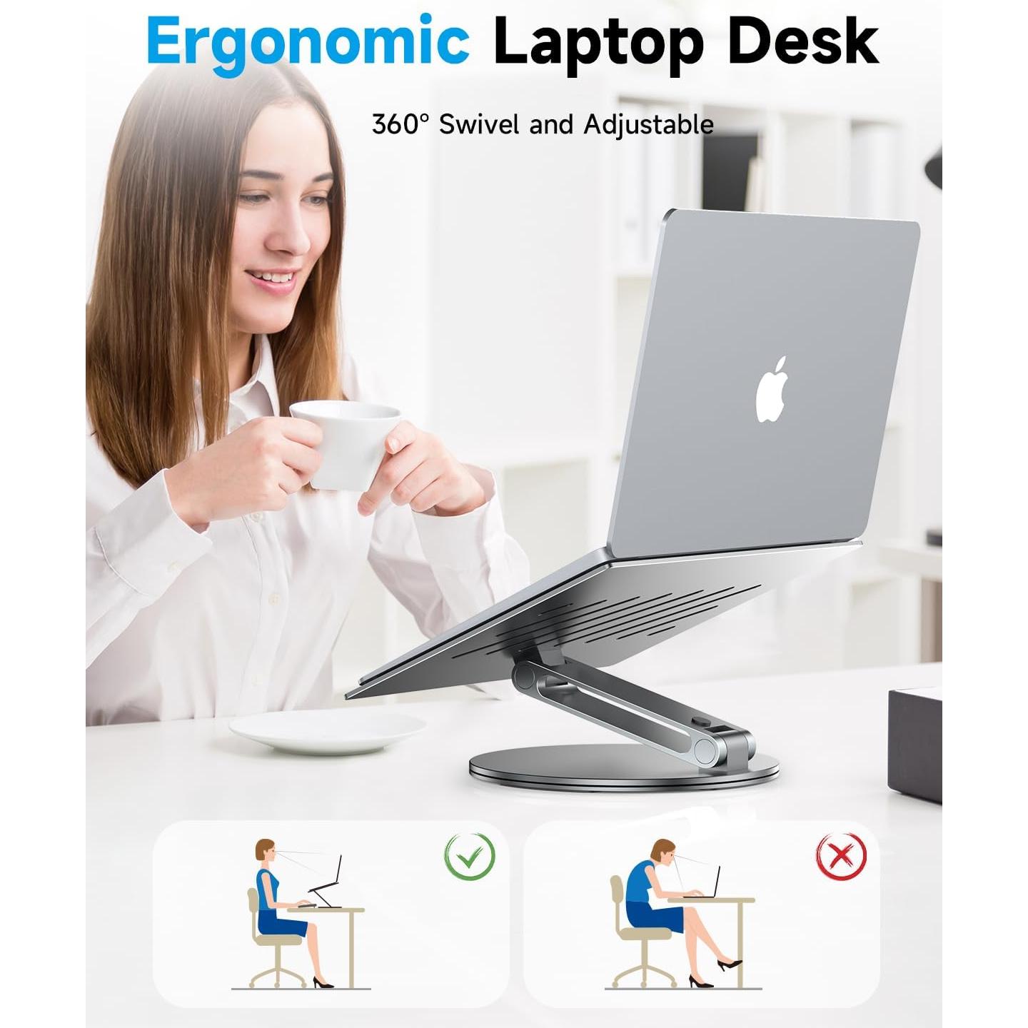 Soporte de Laptop Ajustable YICOSUN B4 - Aluminio 360° Ergonómico