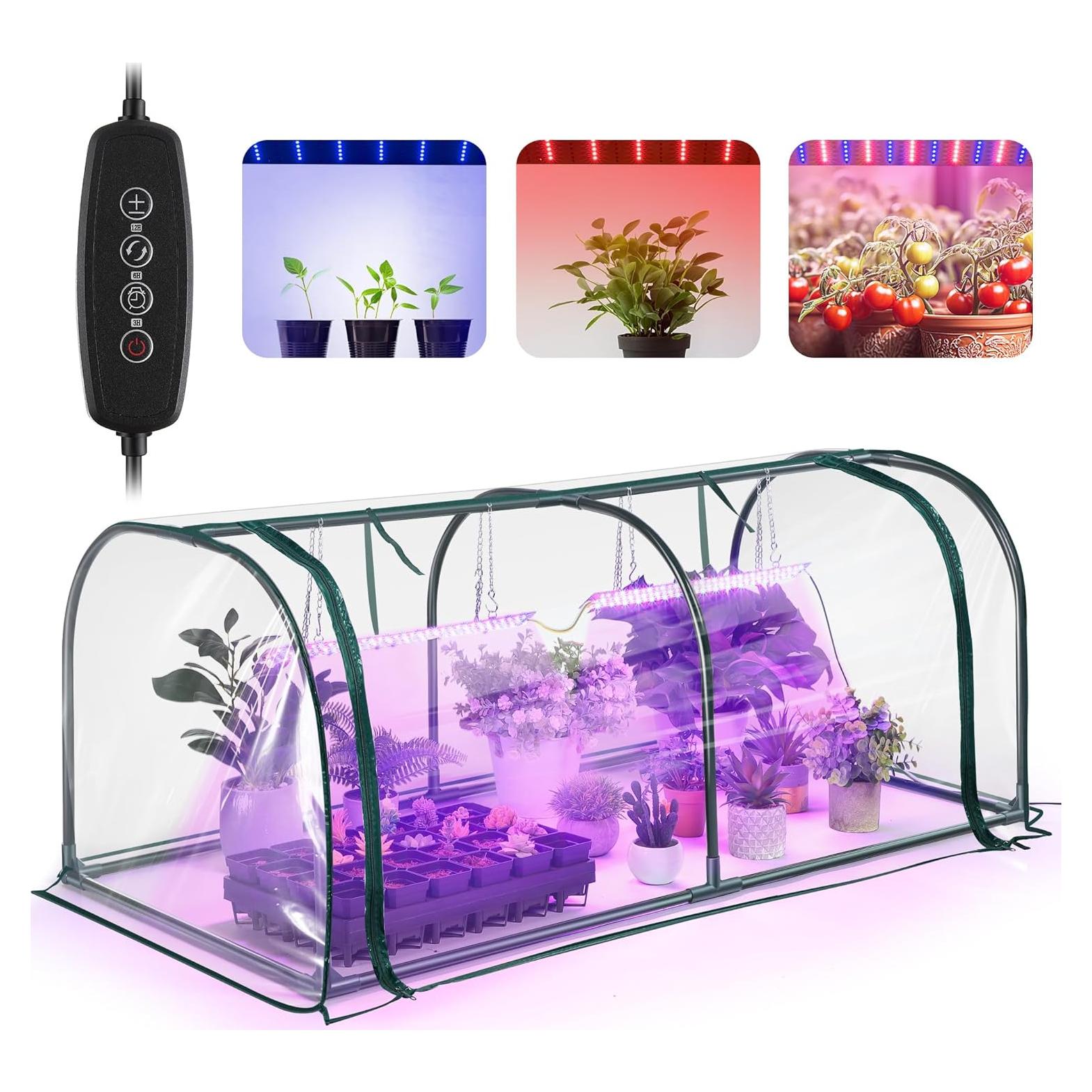 Invernadero Interior Meonum 130 cm con Luz de Crecimiento 13W