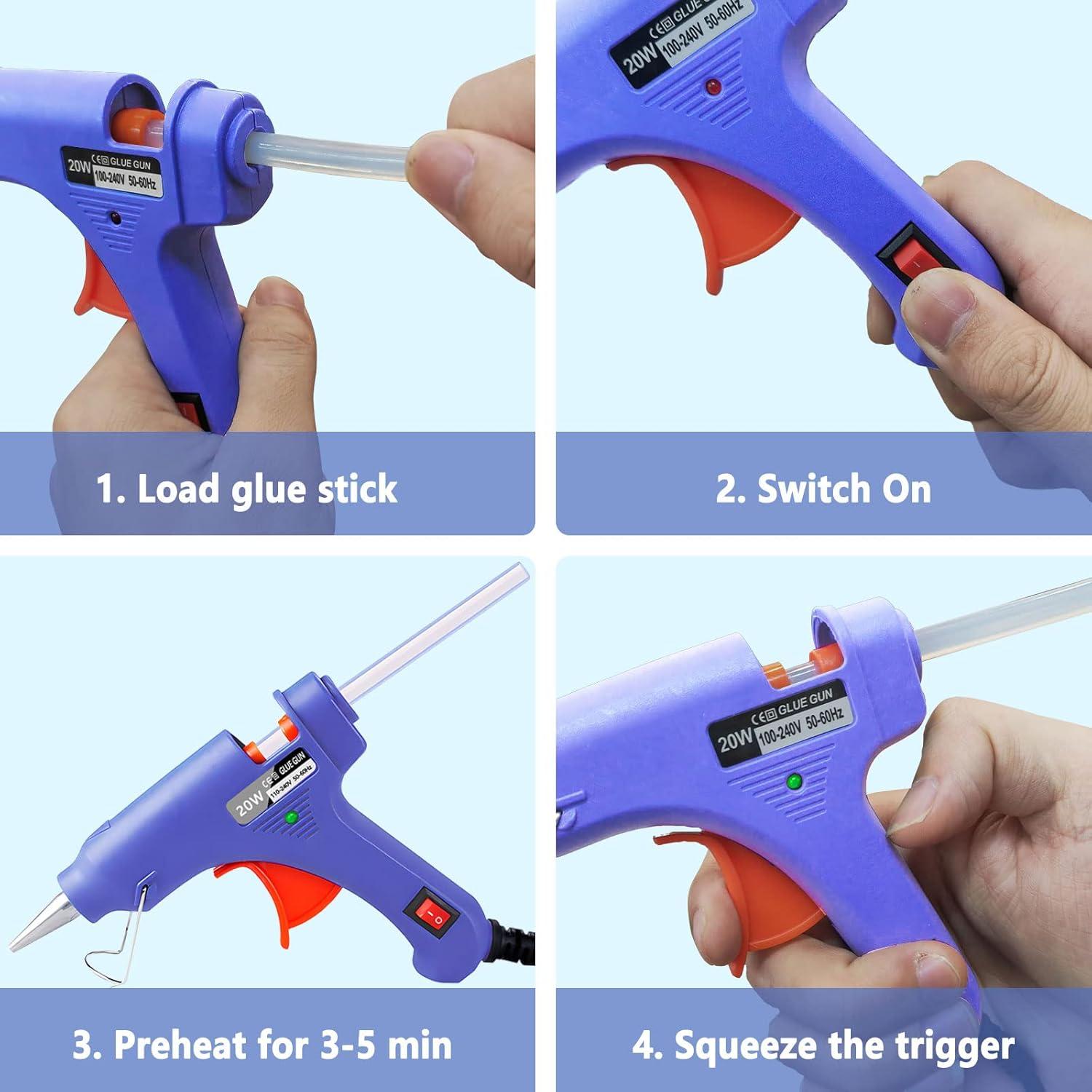 Kit de Pistola de Pegamento Caliente QingTvikl 12 Piezas 120 Barras