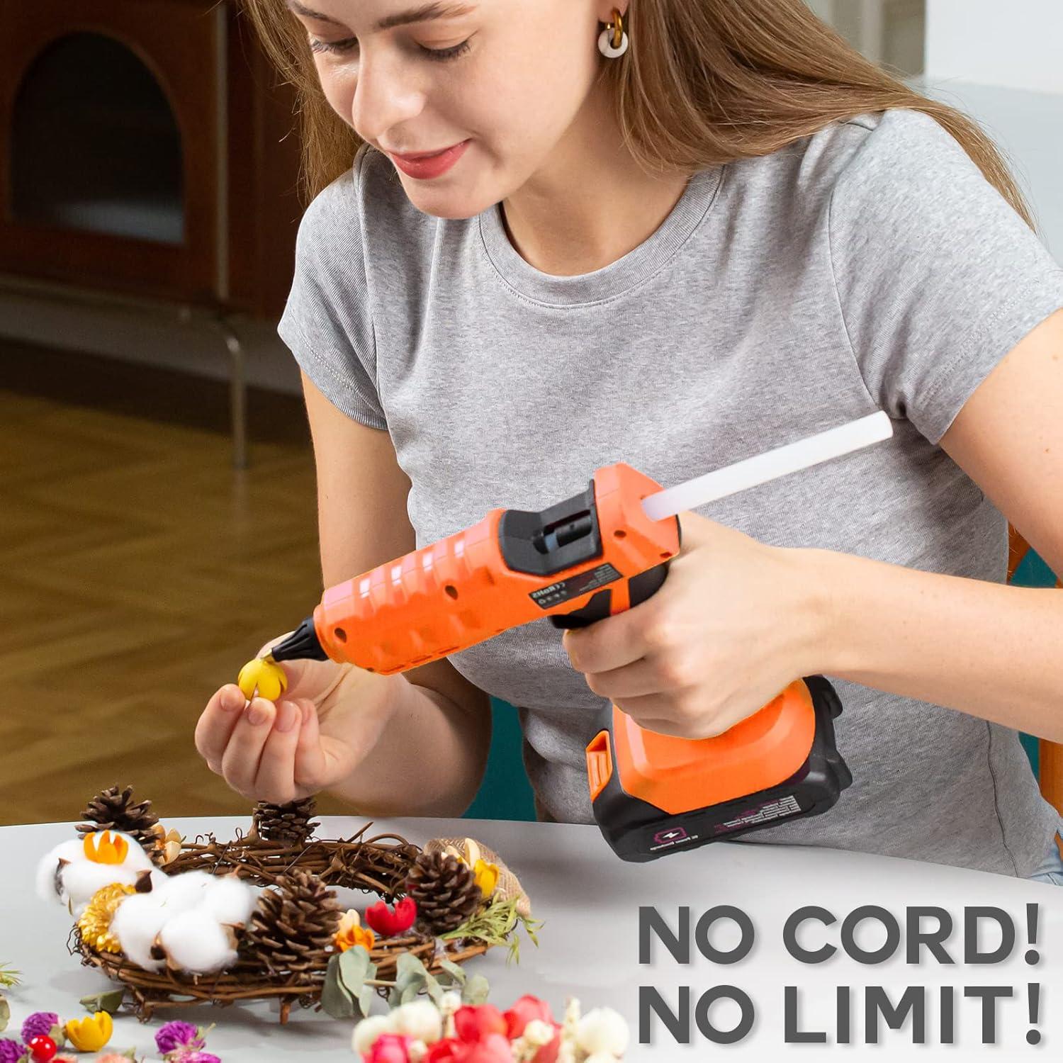 Pistola de Pegamento Inalámbrica THINKWORK 20V 100W con 30 Barras