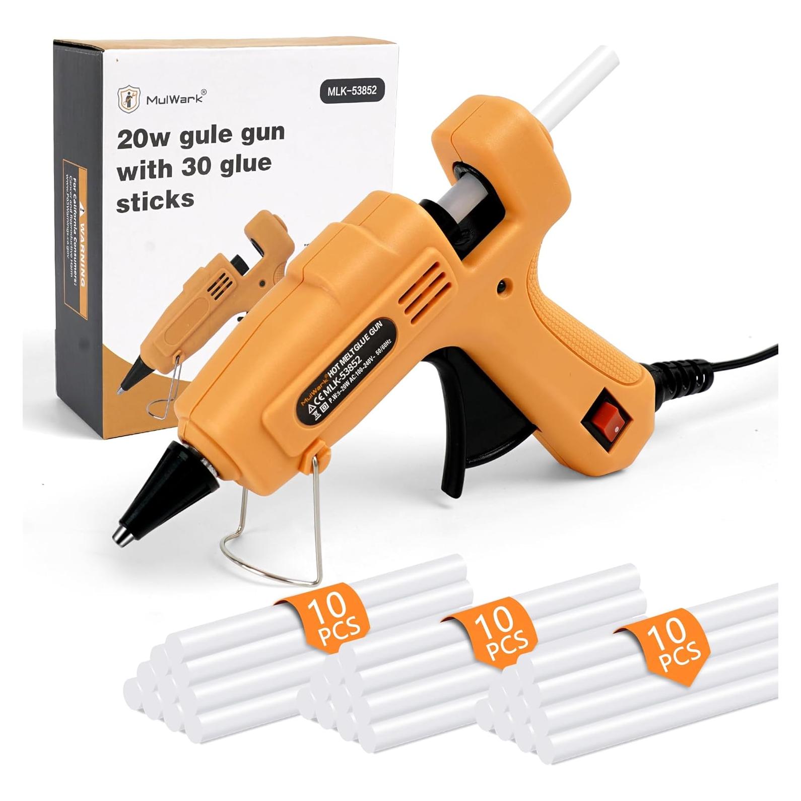 Pistola de Pegamento Caliente Mulwark MLK-53852 20W con 30 Palitos