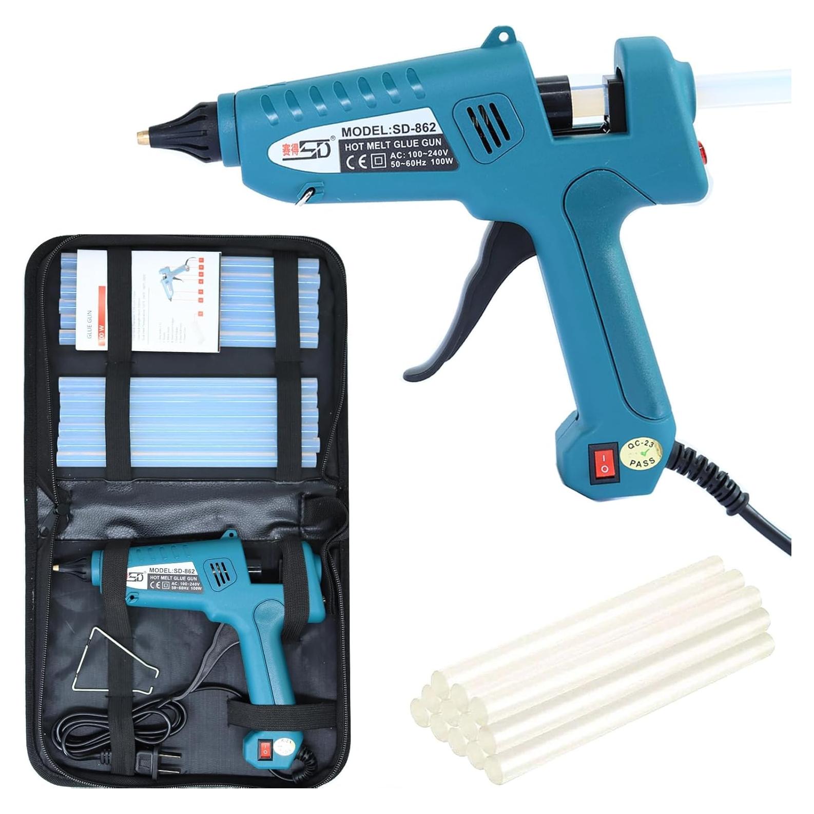 Pistola de Pegamento Caliente 100W LEBACUTE con 12 Barras