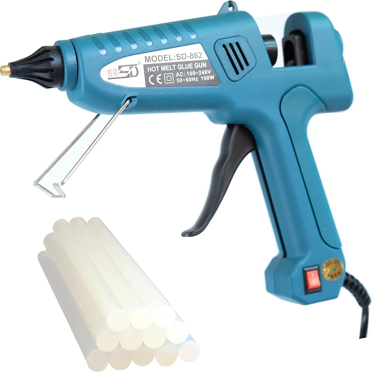 Pistola de Pegamento Caliente 100W LEBACUTE con 12 Barras