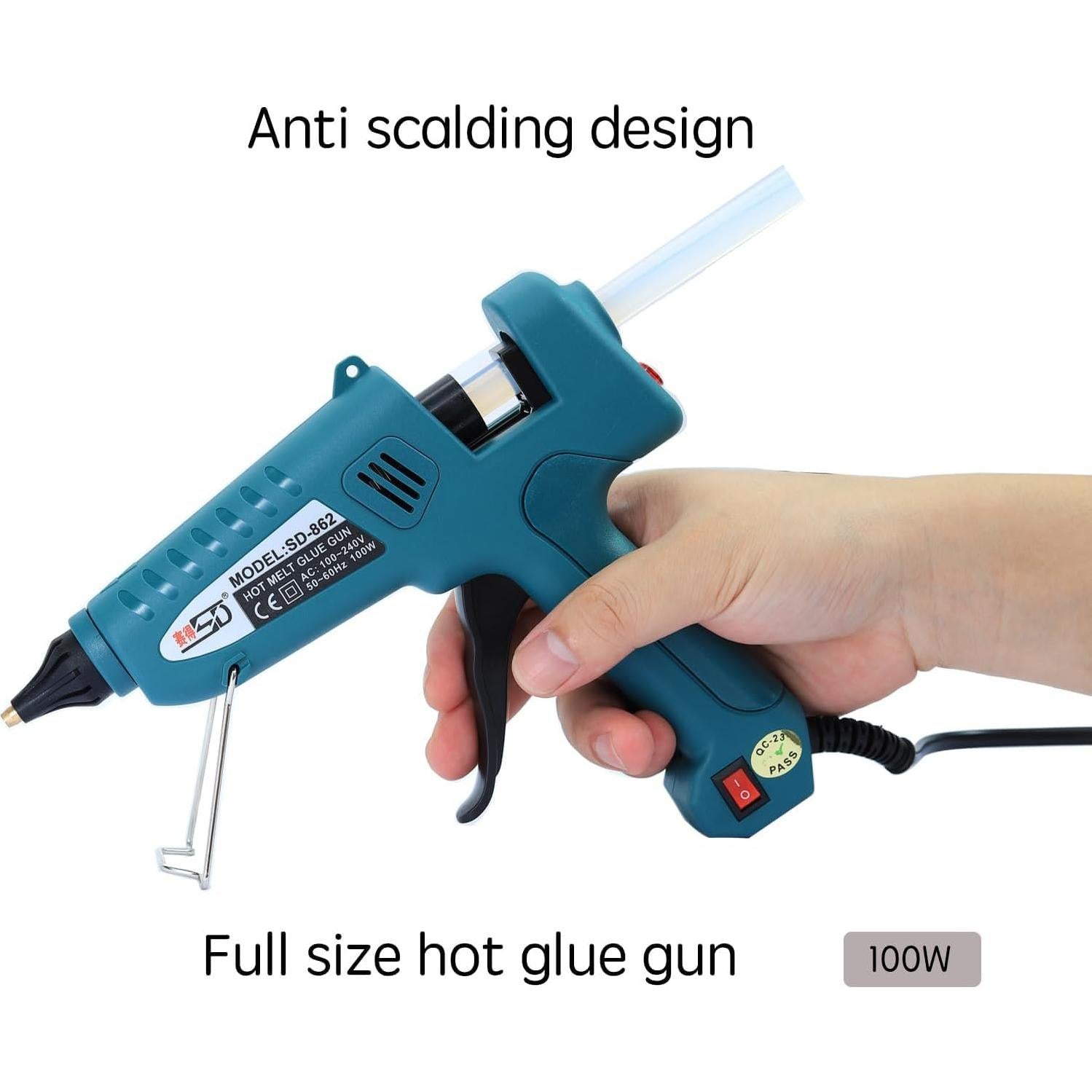 Pistola de Pegamento Caliente 100W LEBACUTE con 12 Barras