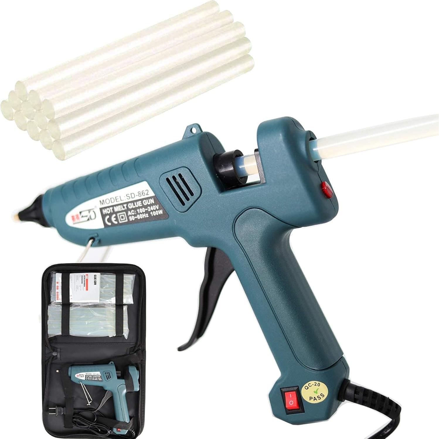 Pistola de Pegamento Caliente 100W LEBACUTE con 12 Barras