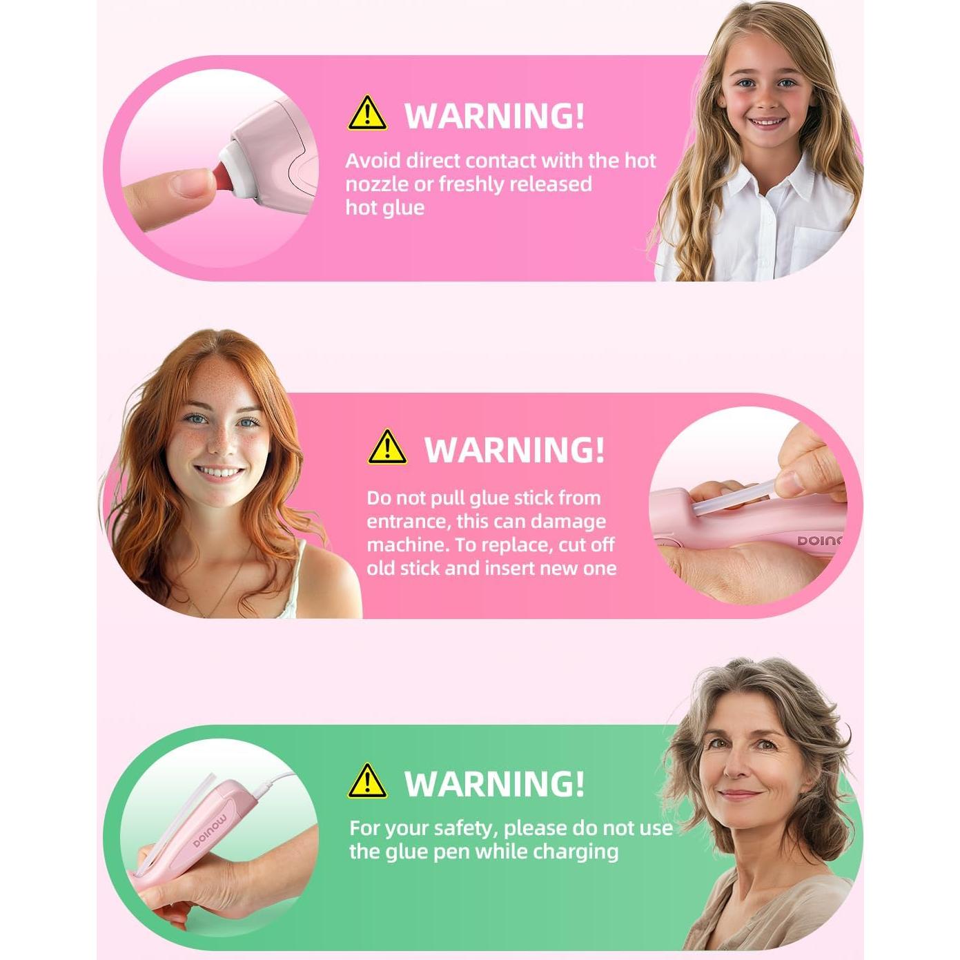 Pistola de Pegamento Caliente Inalámbrica DOINOW Rosa 25W