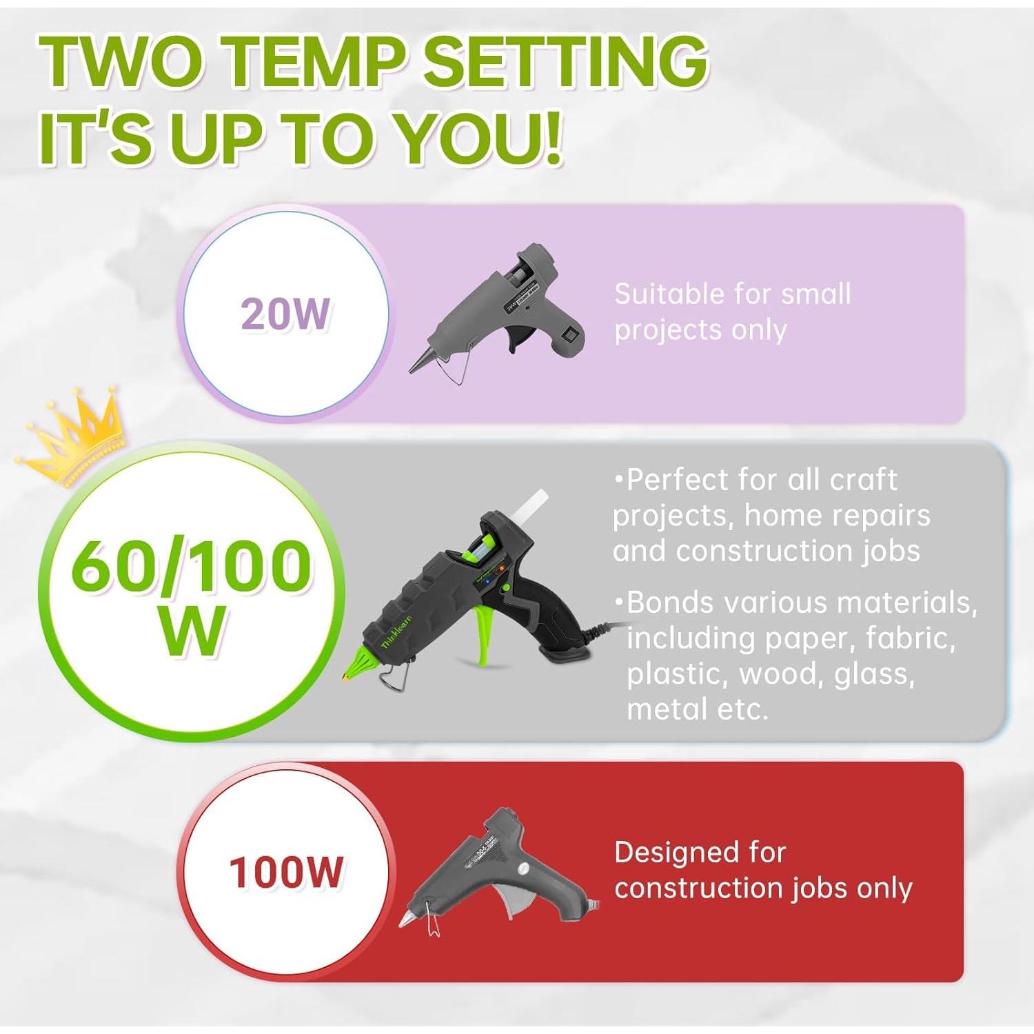 Pistola de Pegamento Caliente ThinkLearn 60/100W con 15 Barras
