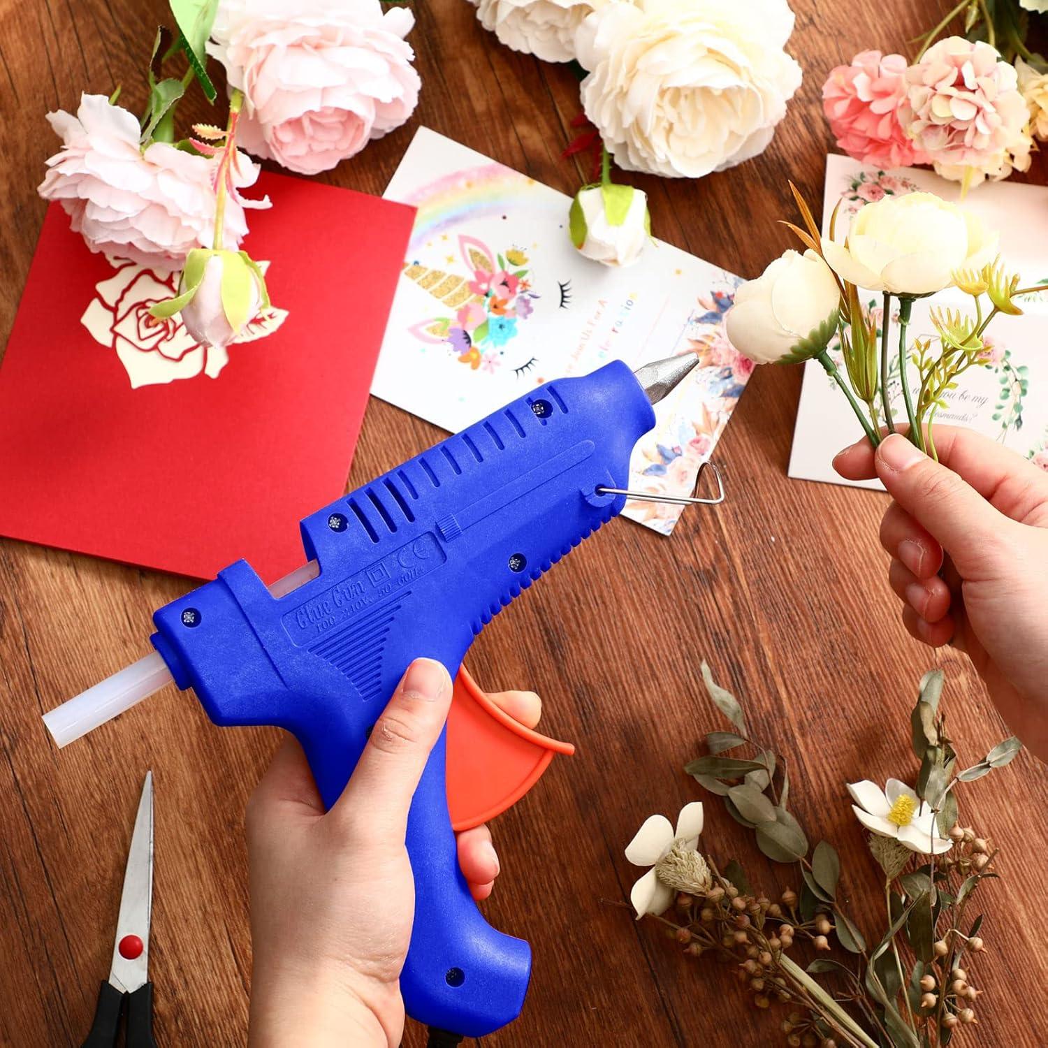 Kit Pistola de Pegamento Caliente 100W Therwen Azul 4 Piezas