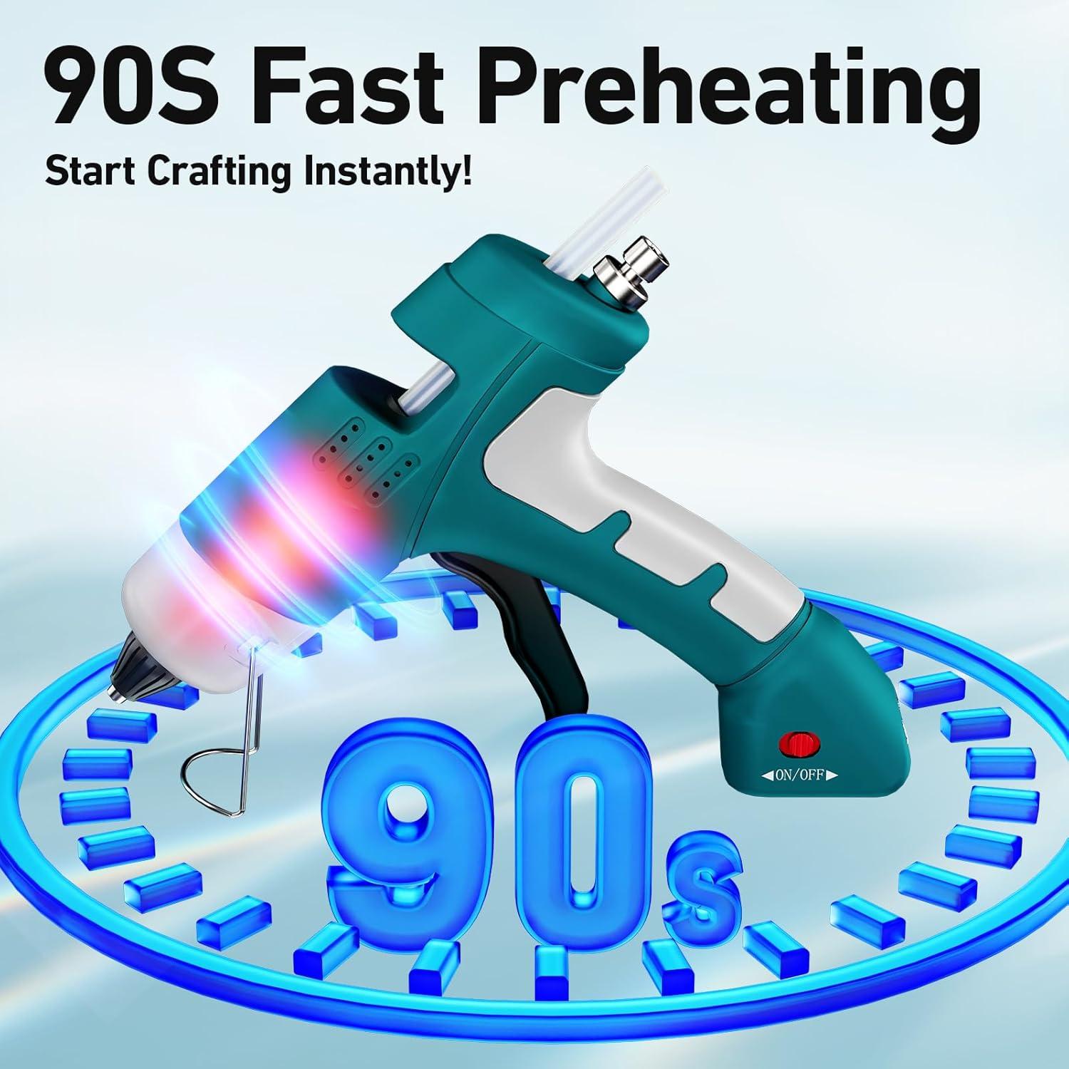 Pistola de Pegamento Caliente Inalámbrica DajiZynx 20W 30 Barras