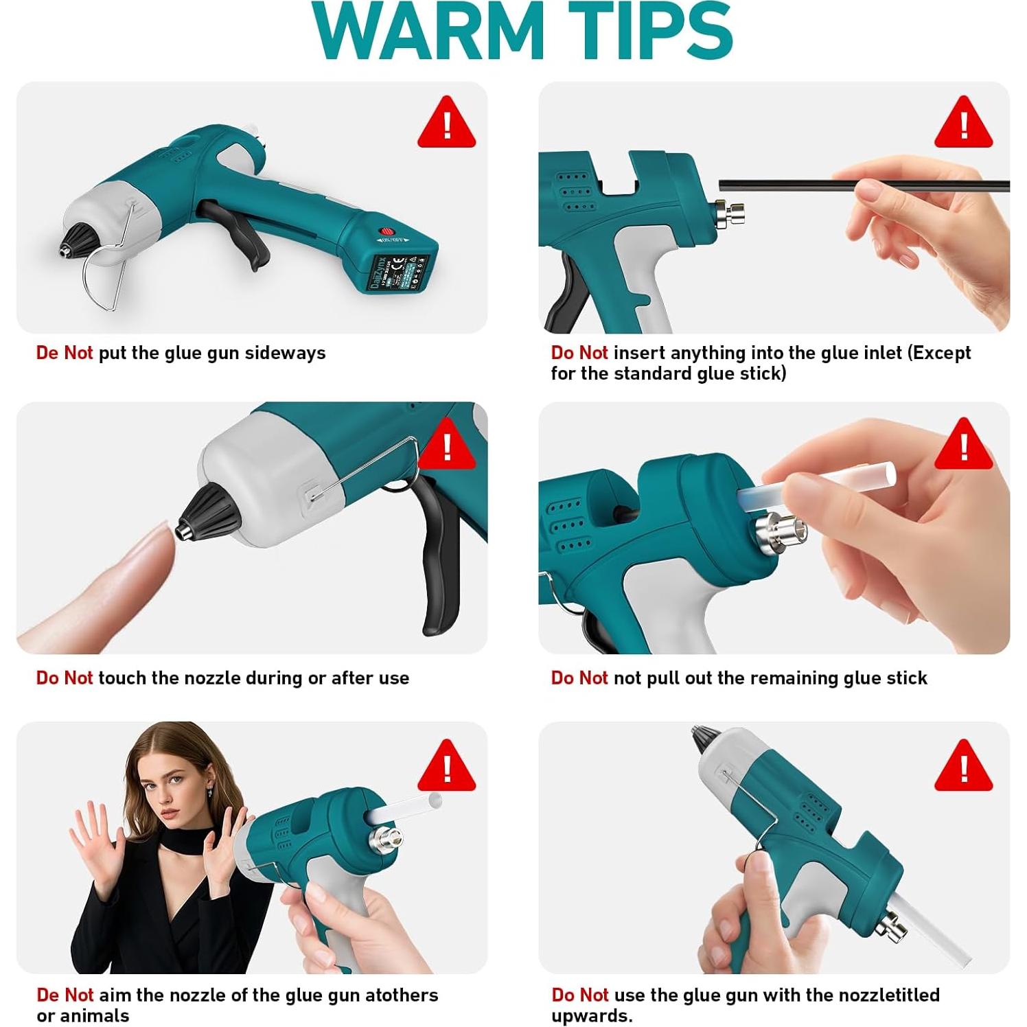 Pistola de Pegamento Caliente Inalámbrica DajiZynx 20W 30 Barras