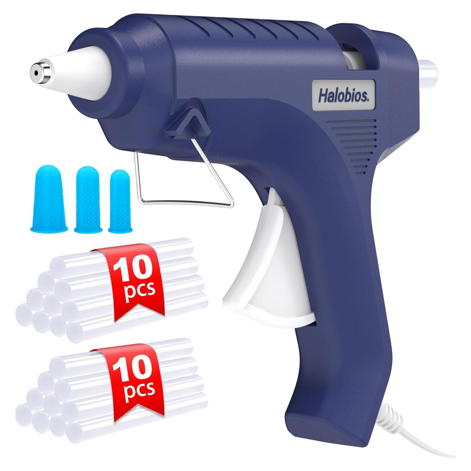 Pistola de Pegamento Caliente Halobios 40W Azul con 20 Barras