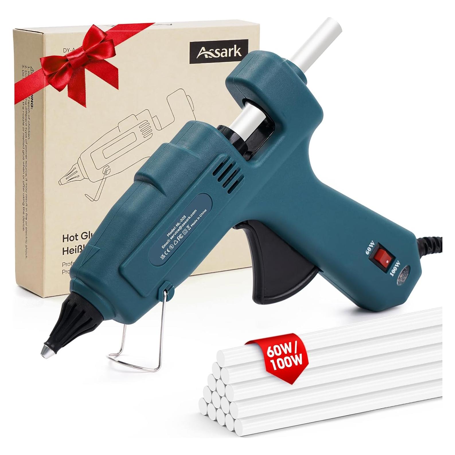 Pistola de Pegamento Caliente Assark 100W/60W con 15 Barras