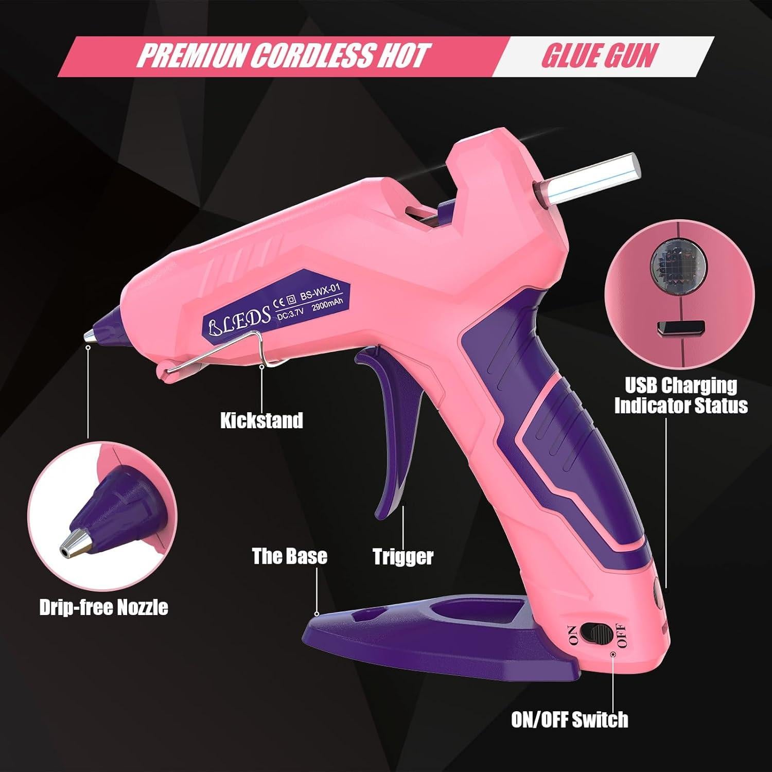 Pistola de Pegamento Inalámbrica BLEDS SD-824 con Estuche y 30 Barras