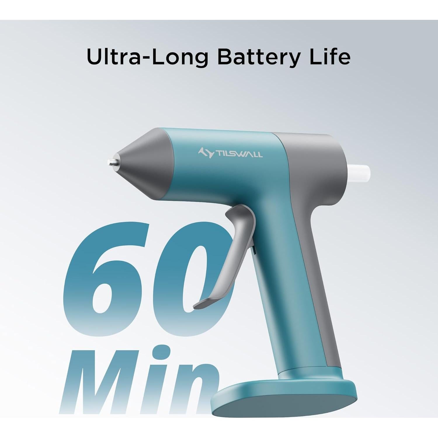 Pistola de Pegamento Caliente Inalámbrica Tilswall Azul 15W