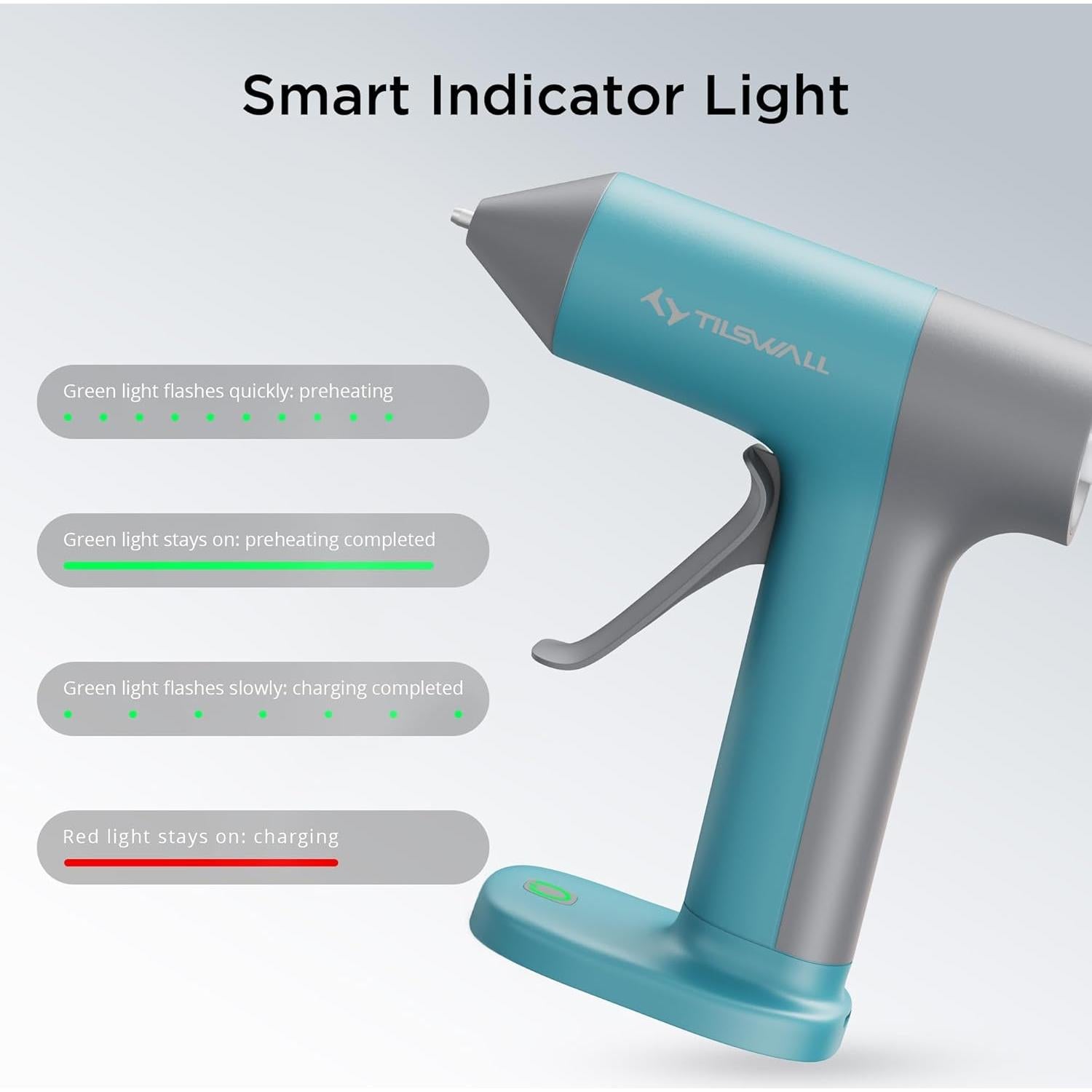 Pistola de Pegamento Caliente Inalámbrica Tilswall Azul 15W