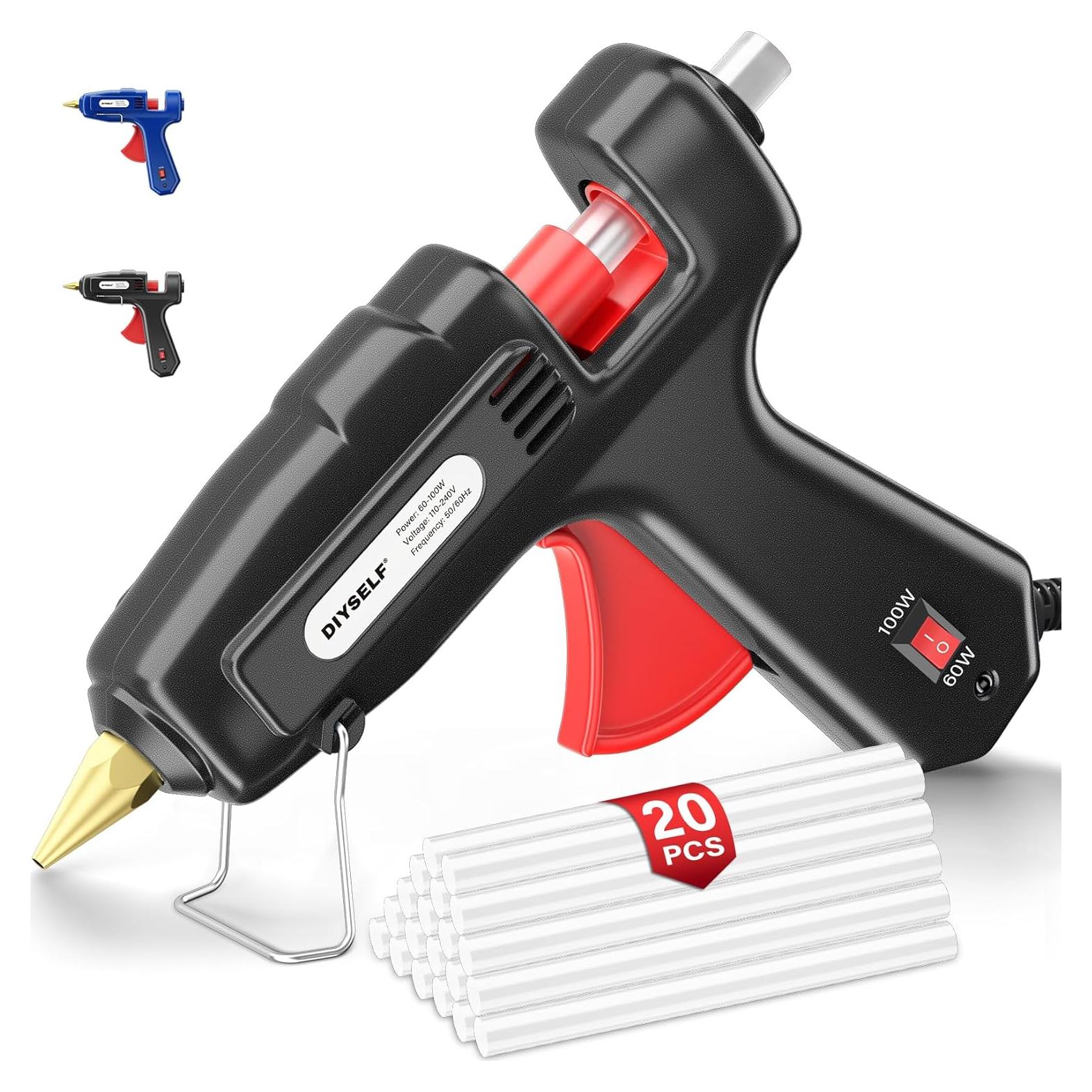 Pistola de Pegamento Caliente DIYSELF 60/100W con 20 Barras