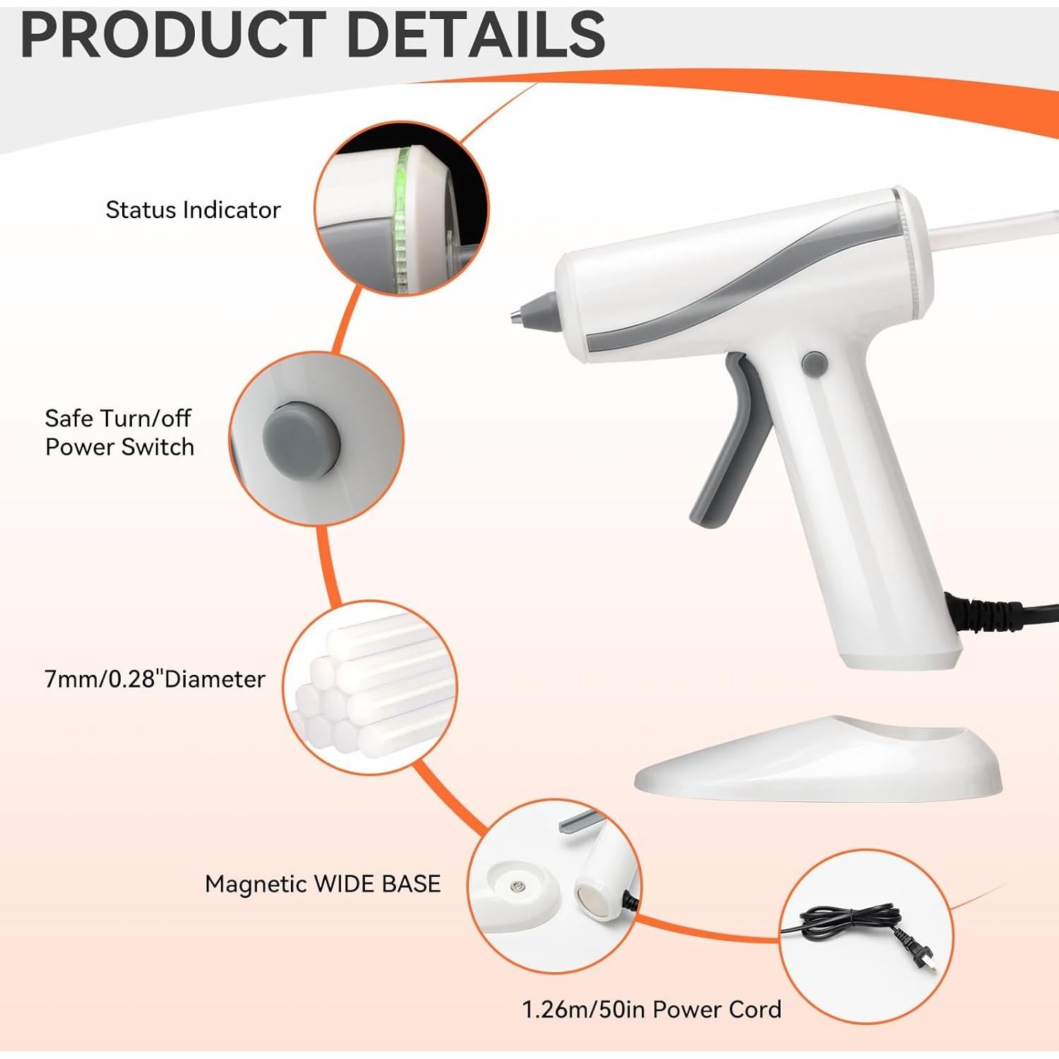 Pistola de Pegamento Caliente Krightlink 20W con 30 Barras