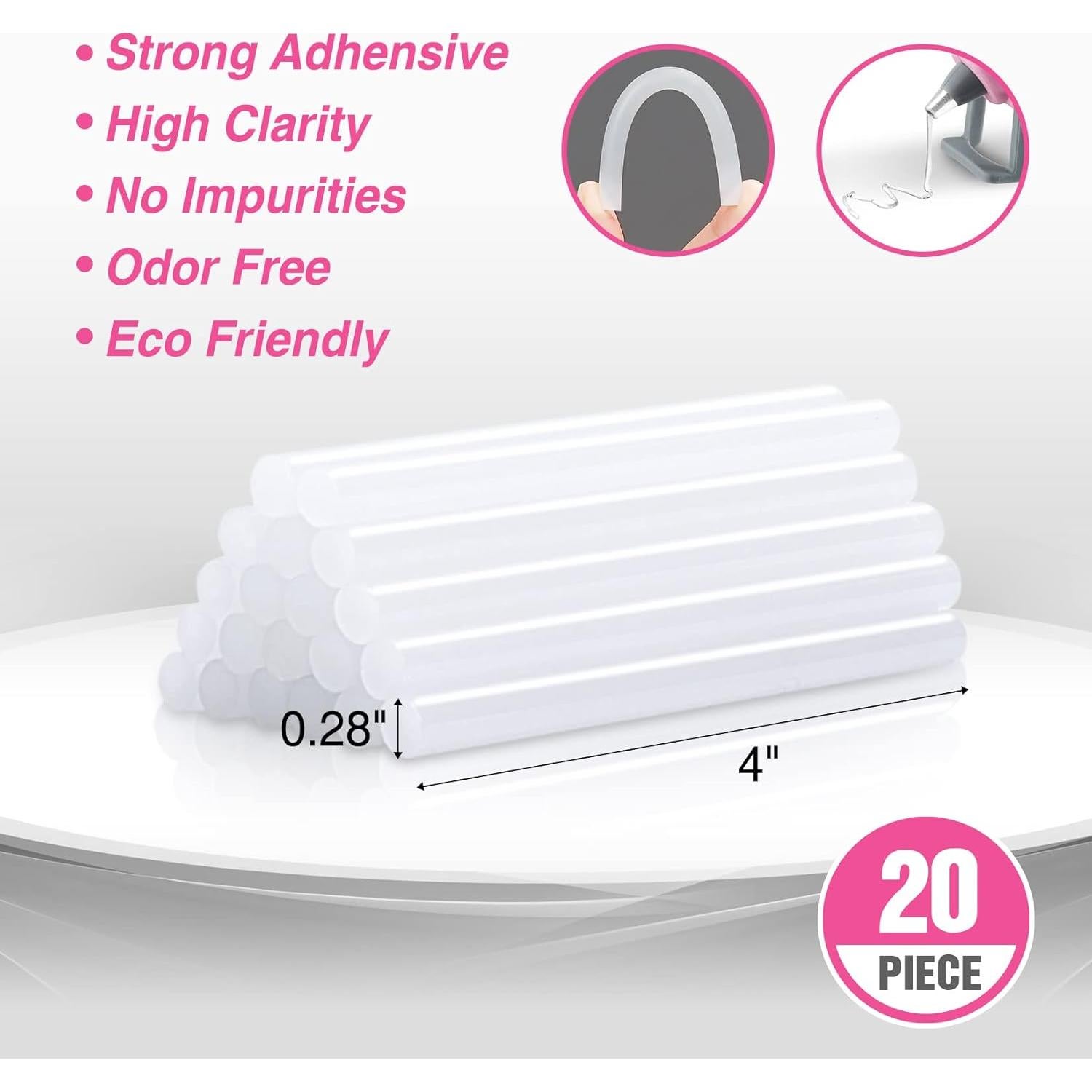 Pistola de Pegamento Caliente WORKPRO Mini Rosa con 20 Barras