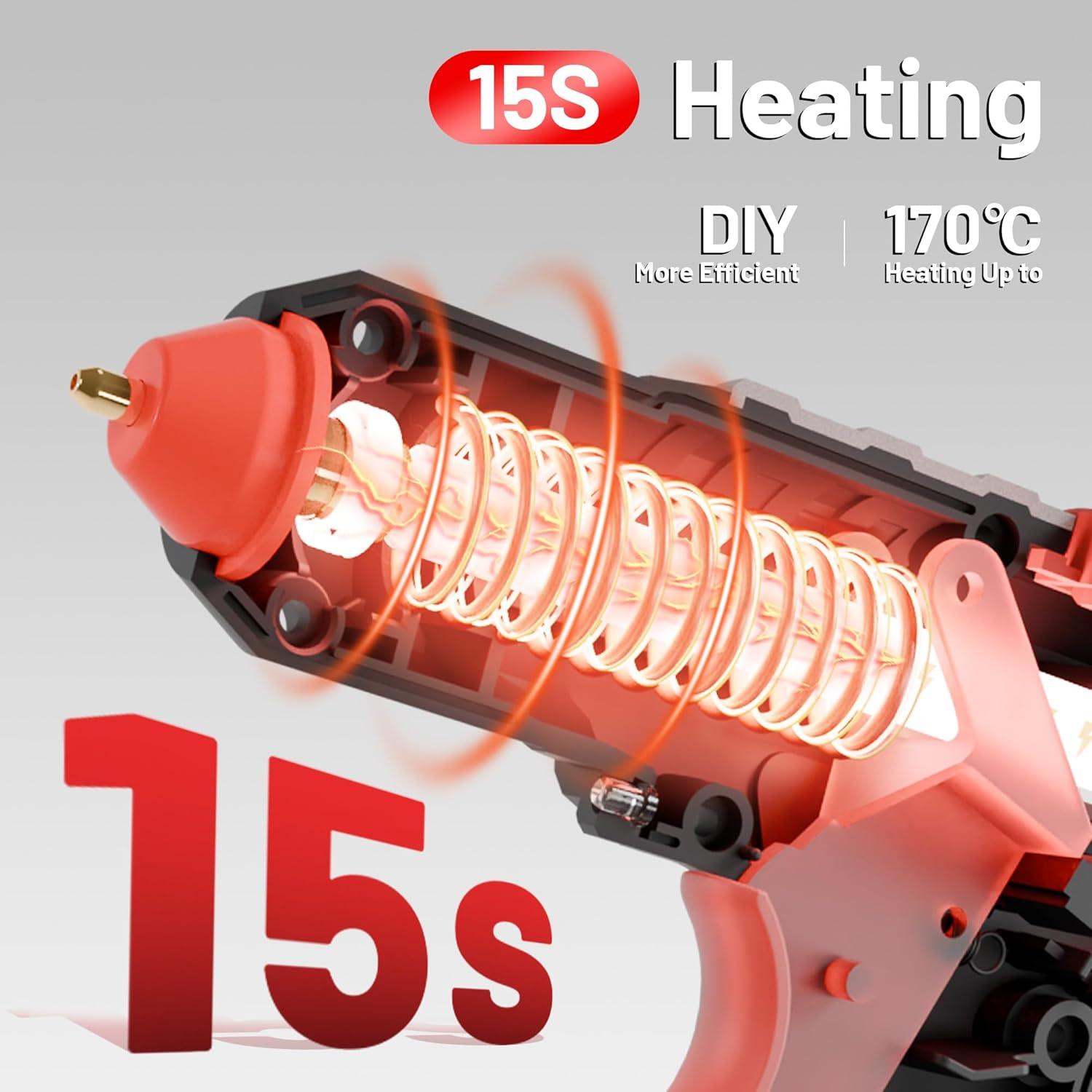 Pistola de Pegamento Caliente Inalámbrica EZARC 12V 50 Barras