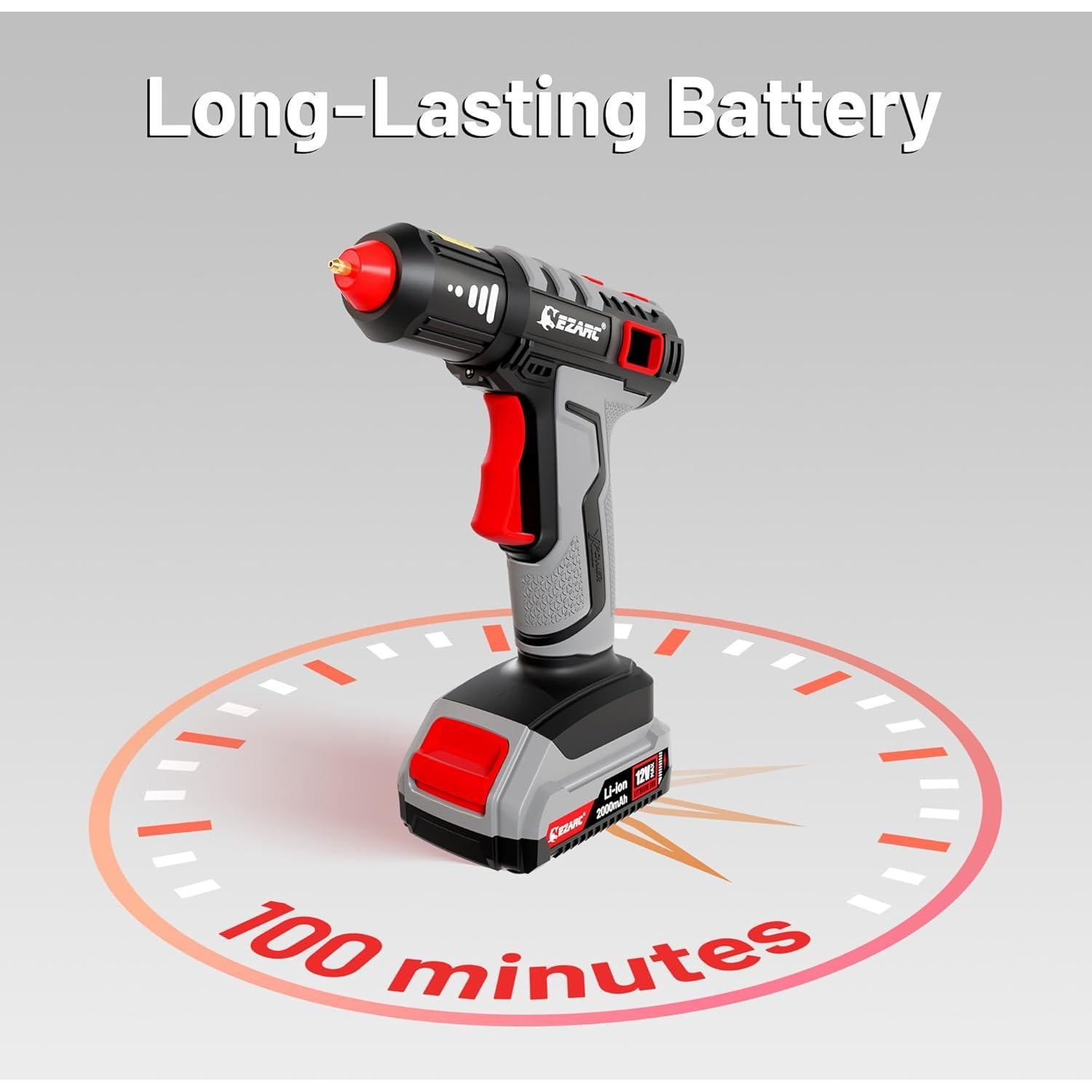 Pistola de Pegamento Caliente Inalámbrica EZARC 12V 50 Barras