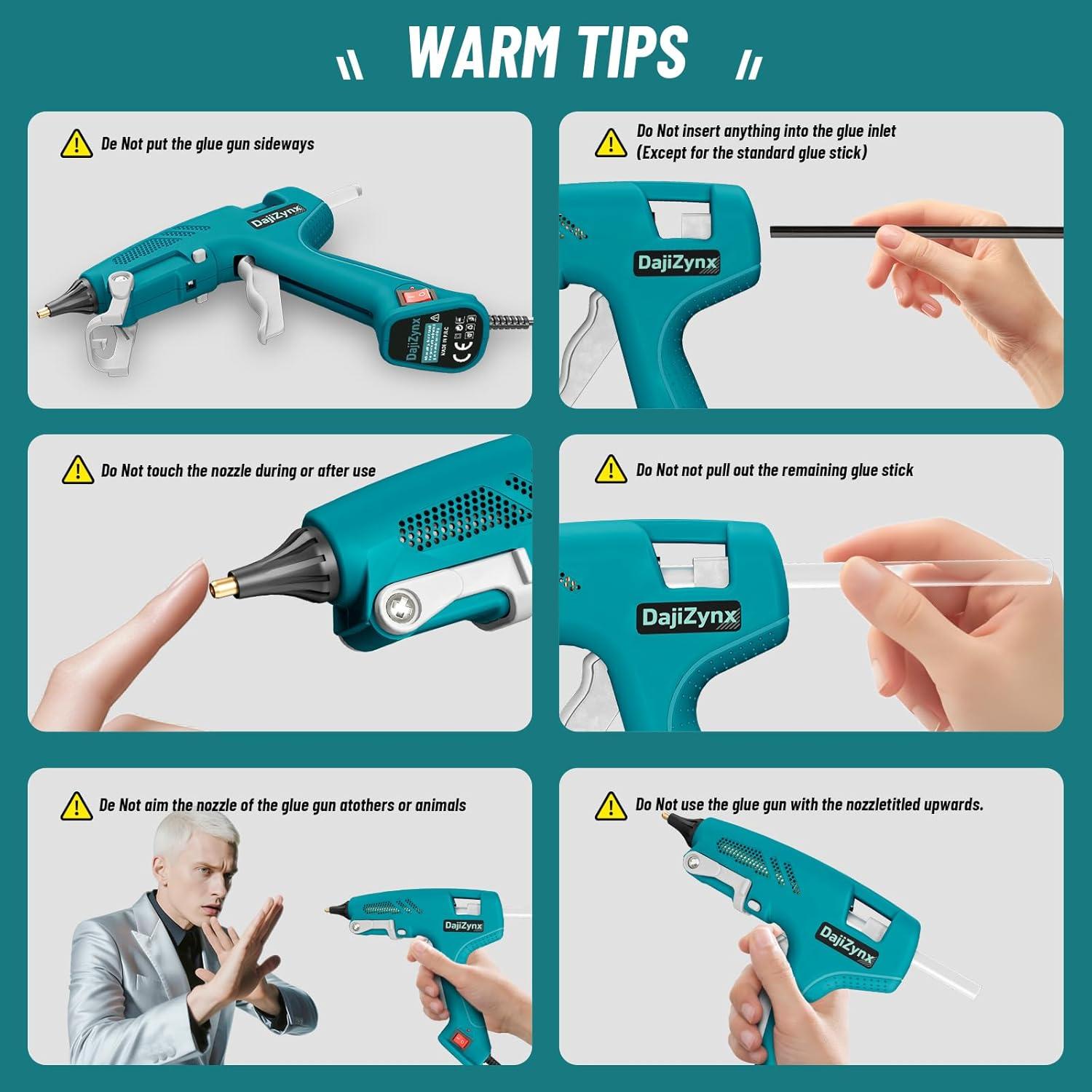 Pistola de Pegamento Caliente DajiZynx 100W con 30 Barras