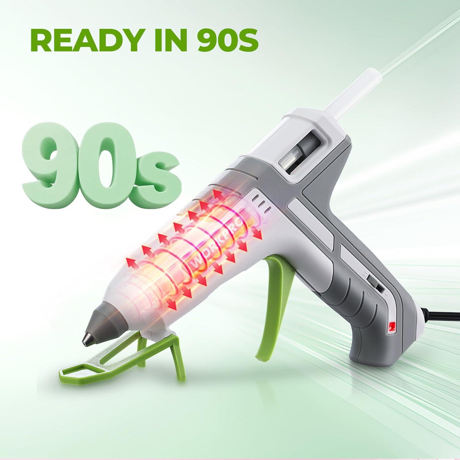 Pistola de Pegamento Caliente WORKPRO 60/100W + 10 Barras 11mm