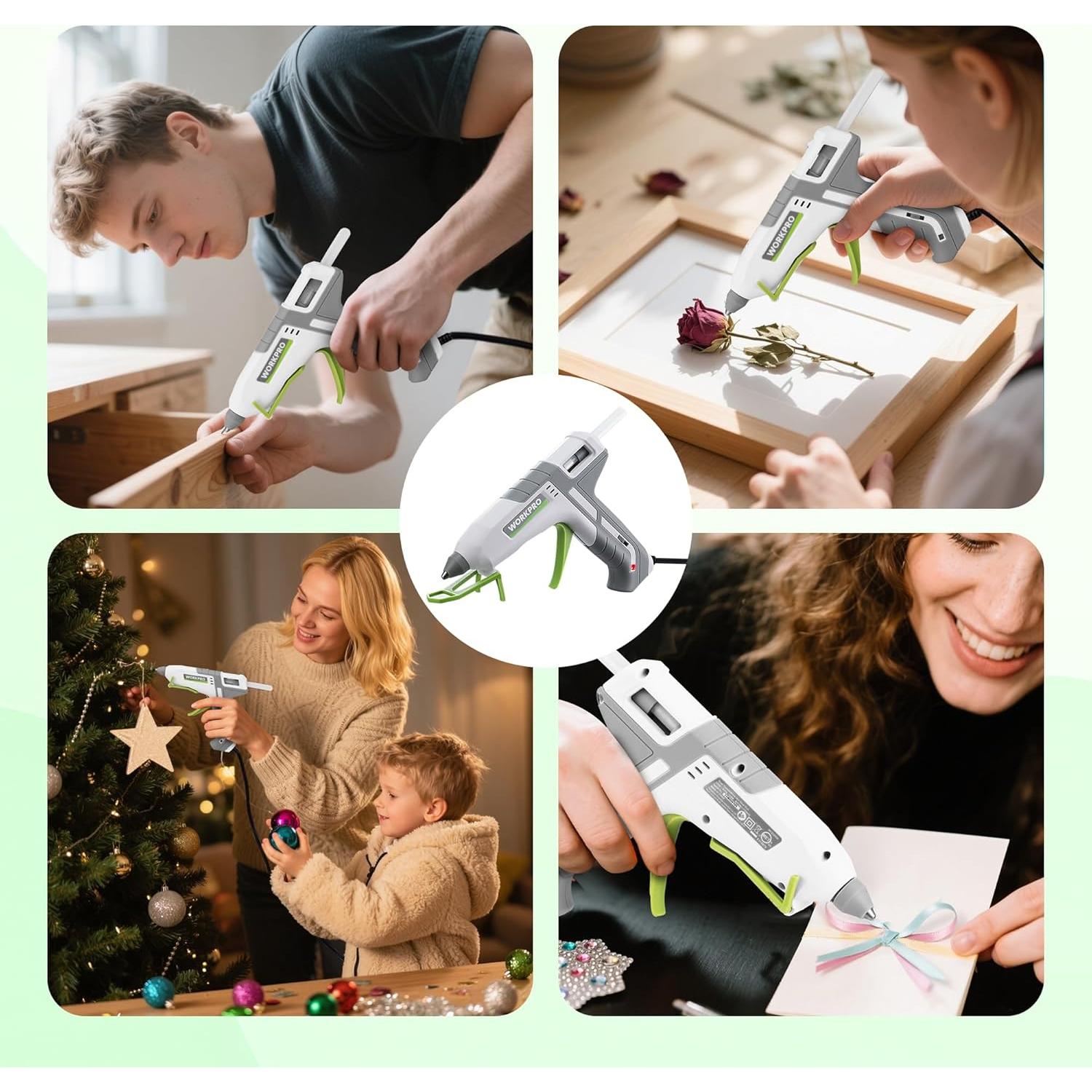 Pistola de Pegamento Caliente WORKPRO 60/100W + 10 Barras 11mm