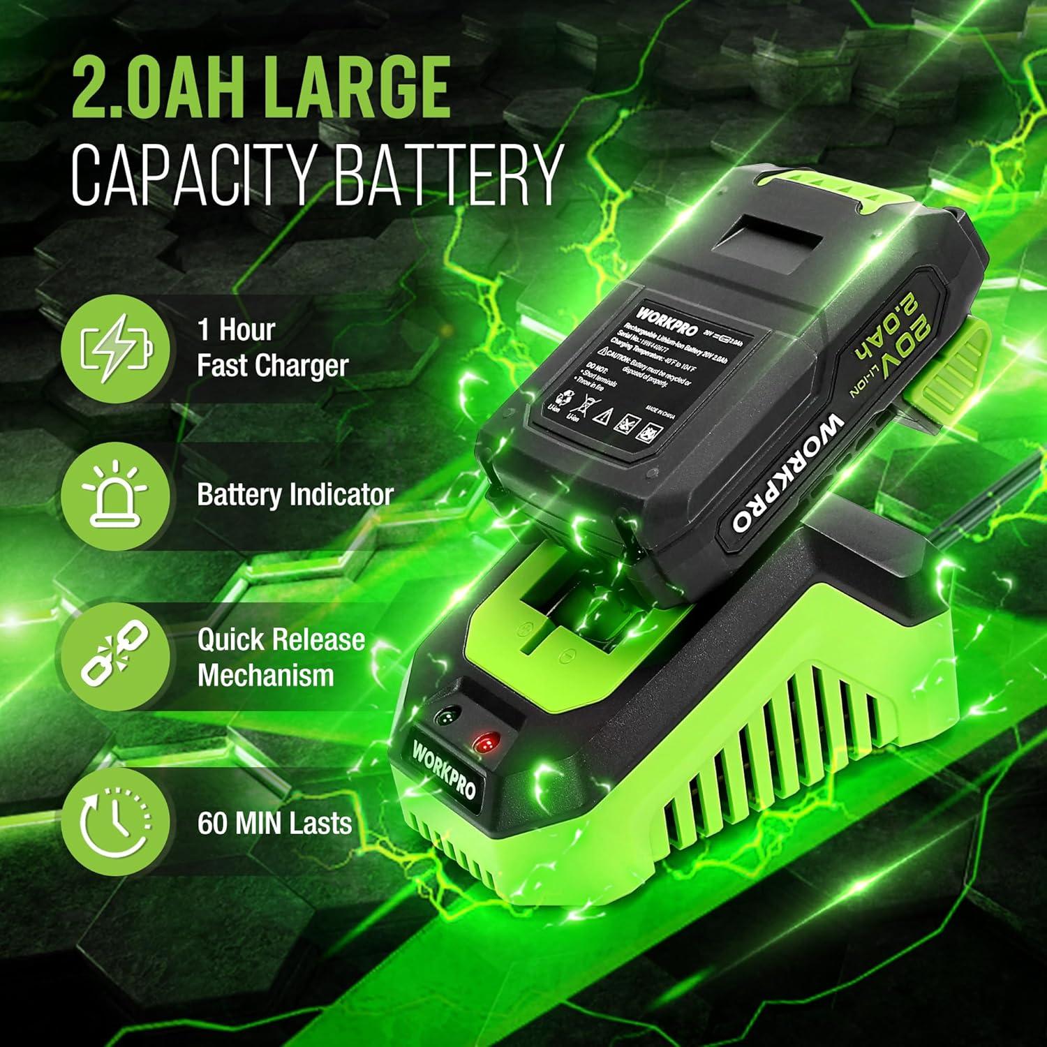 Pistola de Pegamento Caliente Inalámbrica WORKPRO 20V 40W