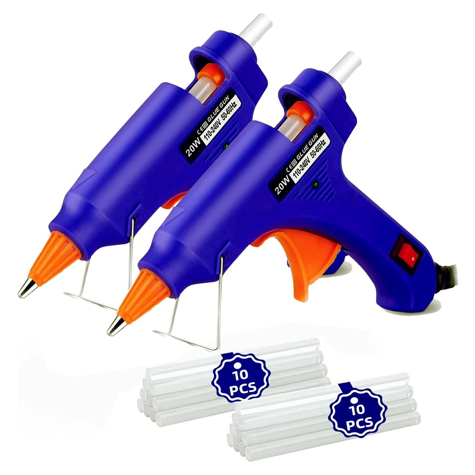 Kit de Mini Pistola de Pegamento Caliente OUREPOCA 2 Paquetes con 20 Palitos