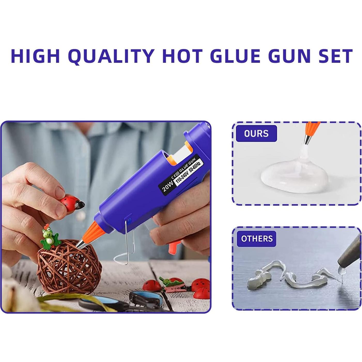 Kit de Mini Pistola de Pegamento Caliente OUREPOCA 2 Paquetes con 20 Palitos