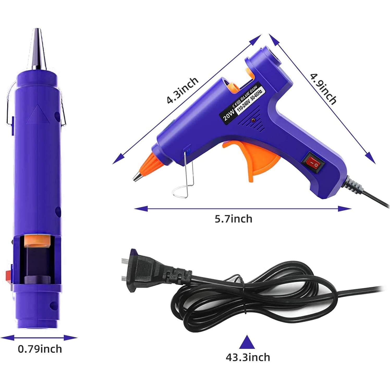 Kit de Mini Pistola de Pegamento Caliente OUREPOCA 2 Paquetes con 20 Palitos