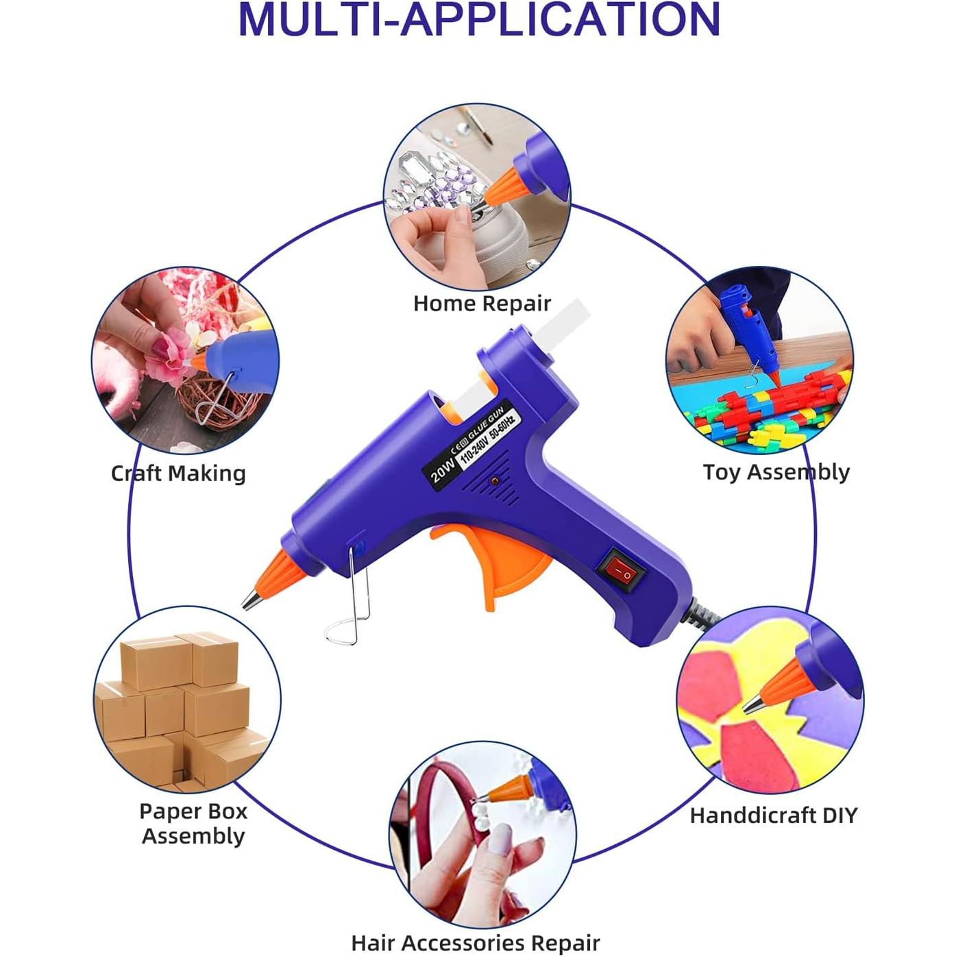 Kit de Mini Pistola de Pegamento Caliente OUREPOCA 2 Paquetes con 20 Palitos