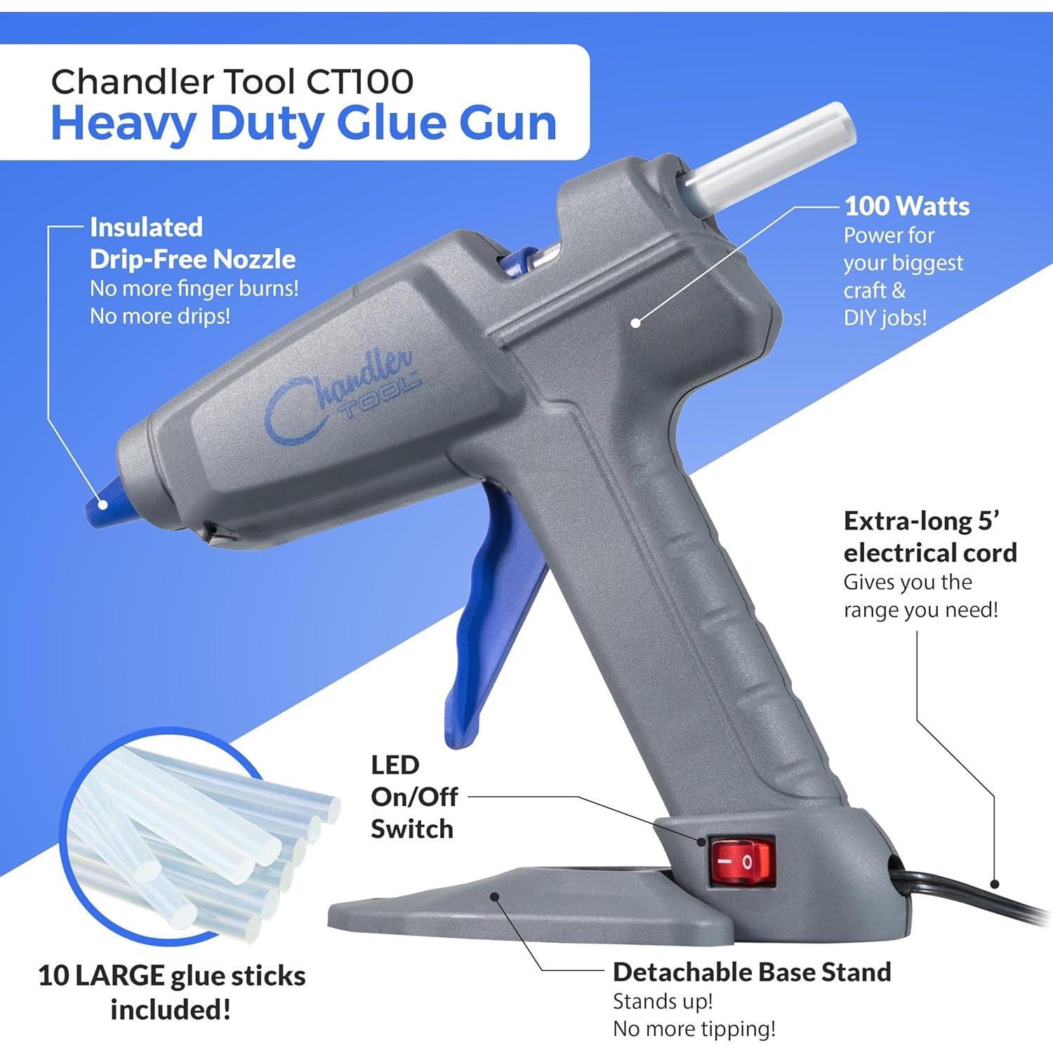 Pistola de Pegamento Caliente Chandler Tool 100W Azul Completo