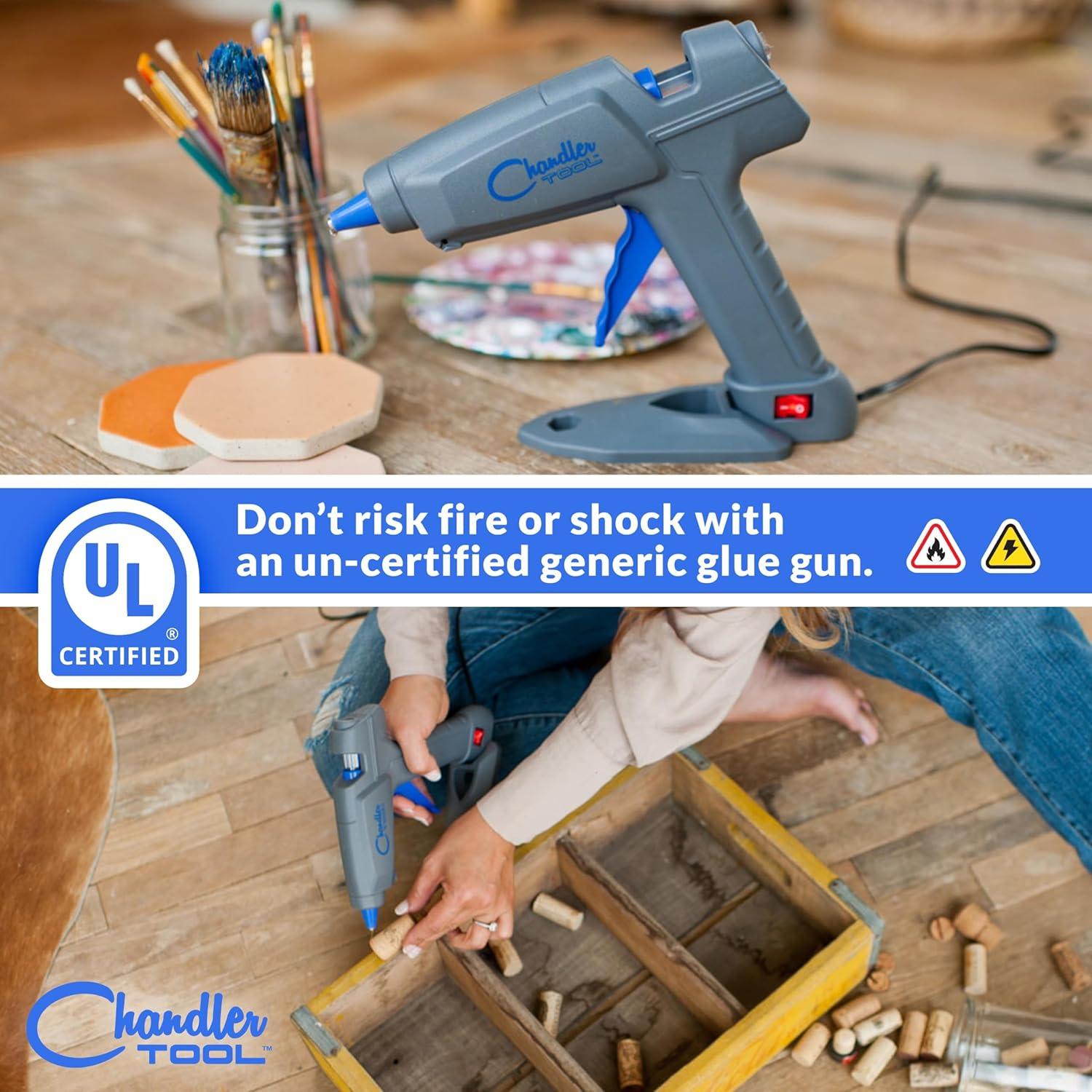 Pistola de Pegamento Caliente Chandler Tool 100W Azul Completo