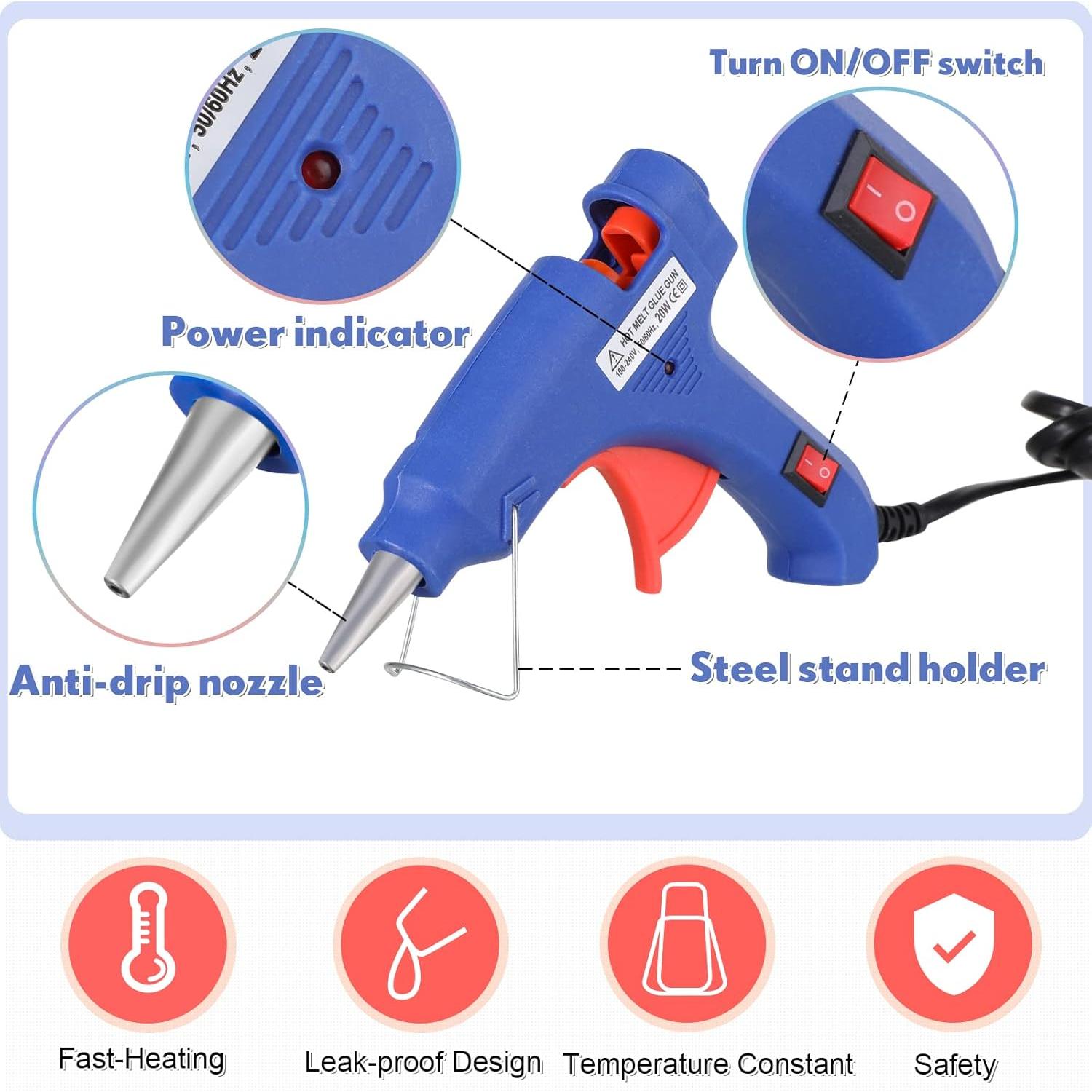 Kit de 24 Mini Pistolas de Pegamento Nuenen con Palitos 50u